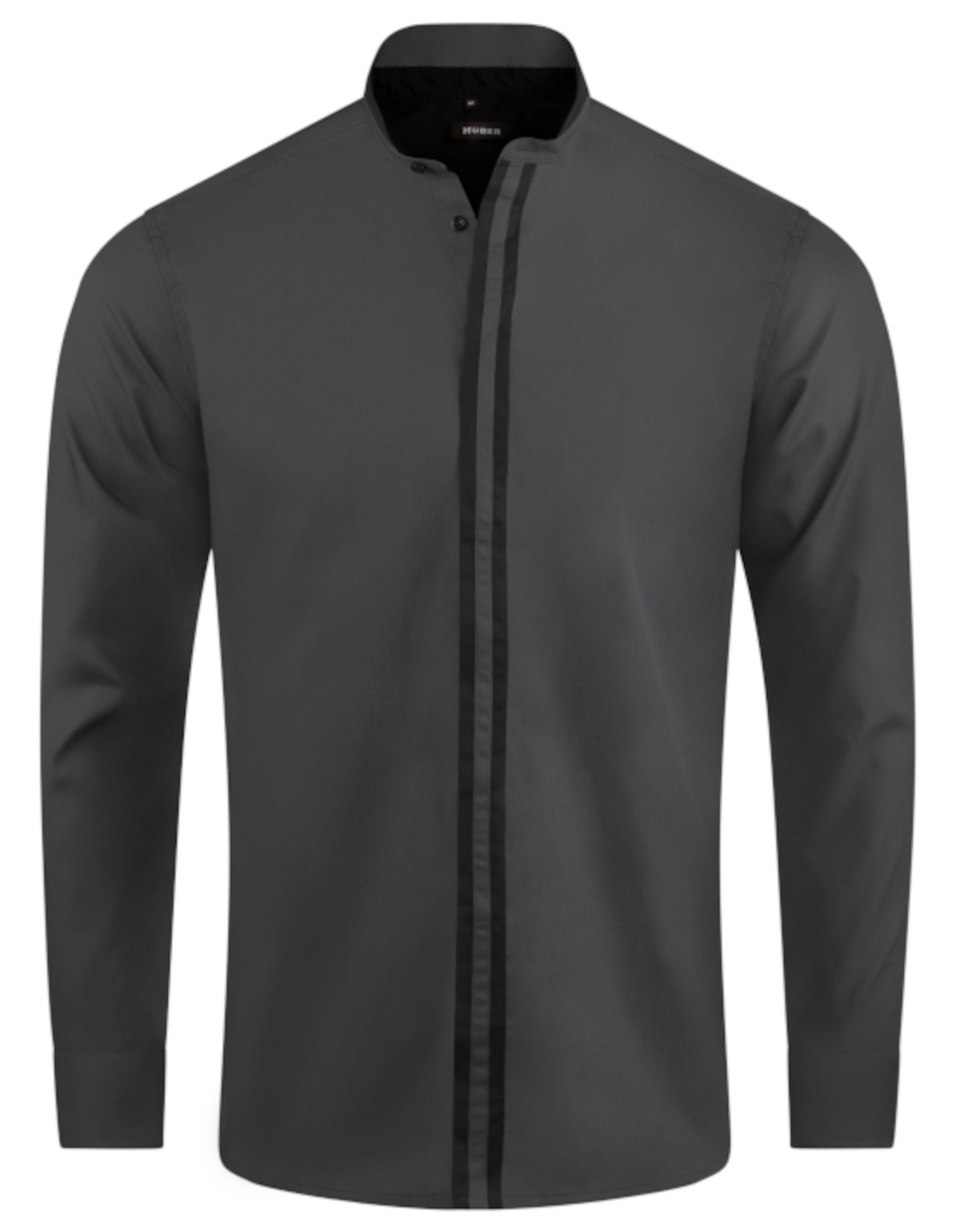 Huber Hemden Langarmhemd HU-0084 Hoher Stehkragen Verdeckte Leiste Kontrast günstig online kaufen