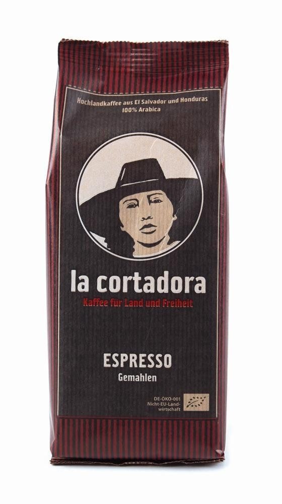 El Puente Kaffee La Cortadora - Bio-Espresso gemahlen 200 g, Fair Trade, Vegan, Bio, Handmade