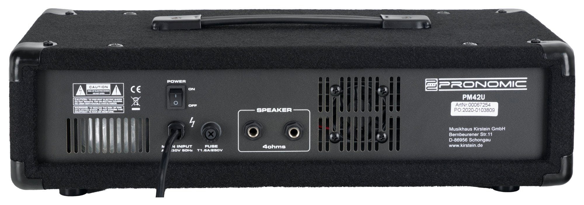 Pronomic Mischpult PM42U MKII 4-Kanal Powermischer, (2-tlg., inkl. Fernbedienung), mit Verstärker, Bluetooth und integriertem USB/SD MP3-Player