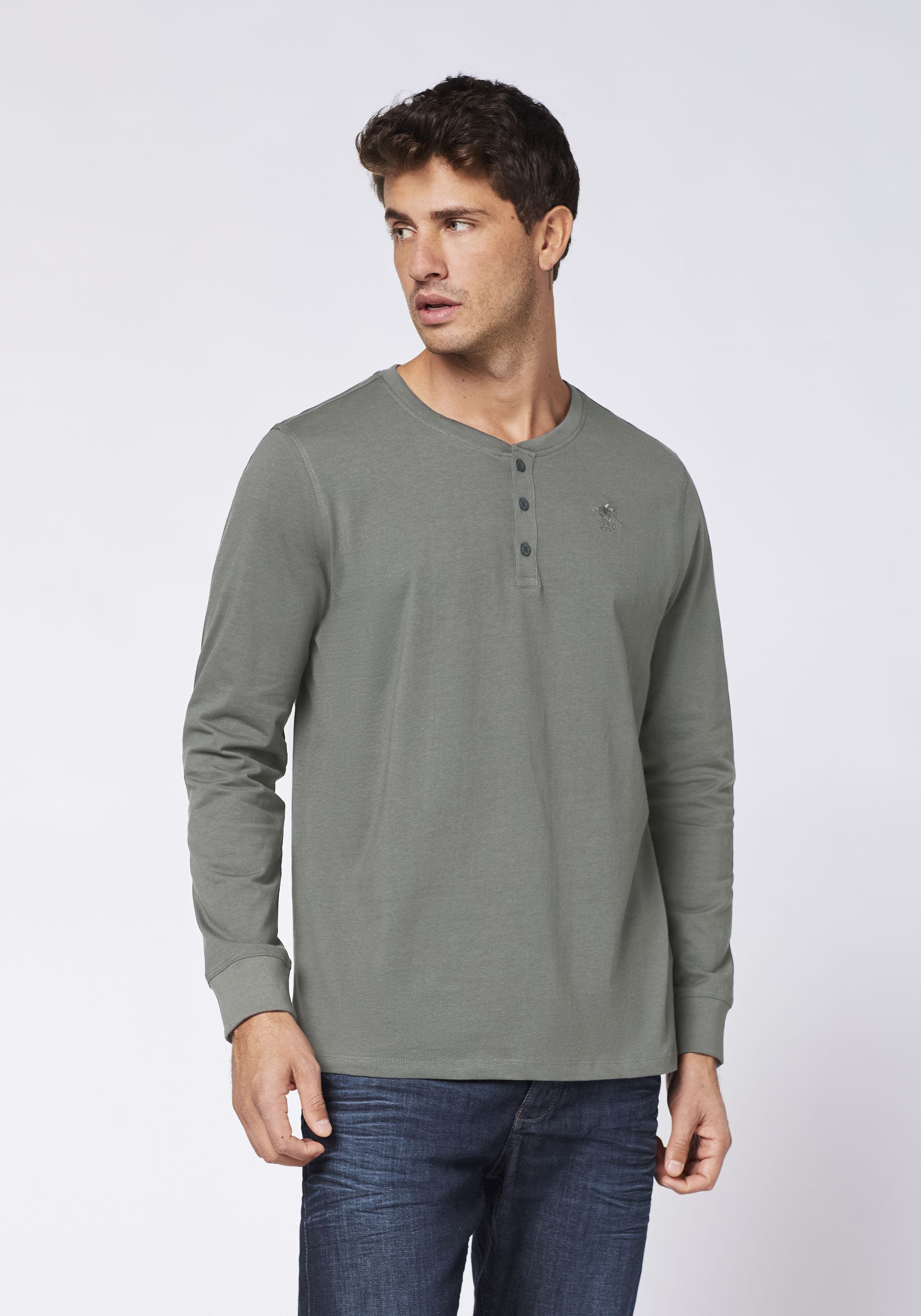 Polo Sylt Langarmshirt im Henley-Look