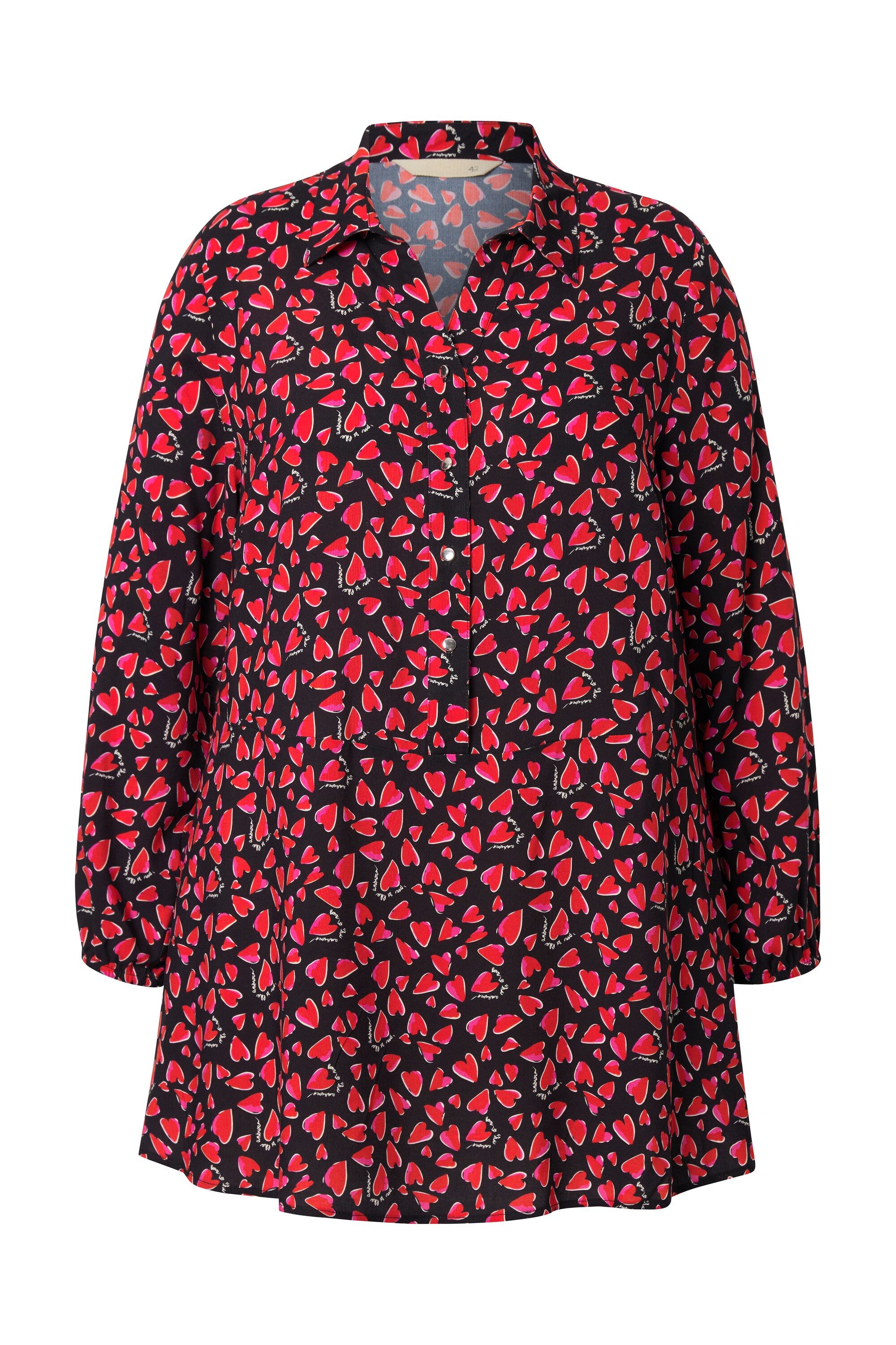 MIAMODA Hemdbluse Bluse A-Linie Herz-Muster günstig online kaufen