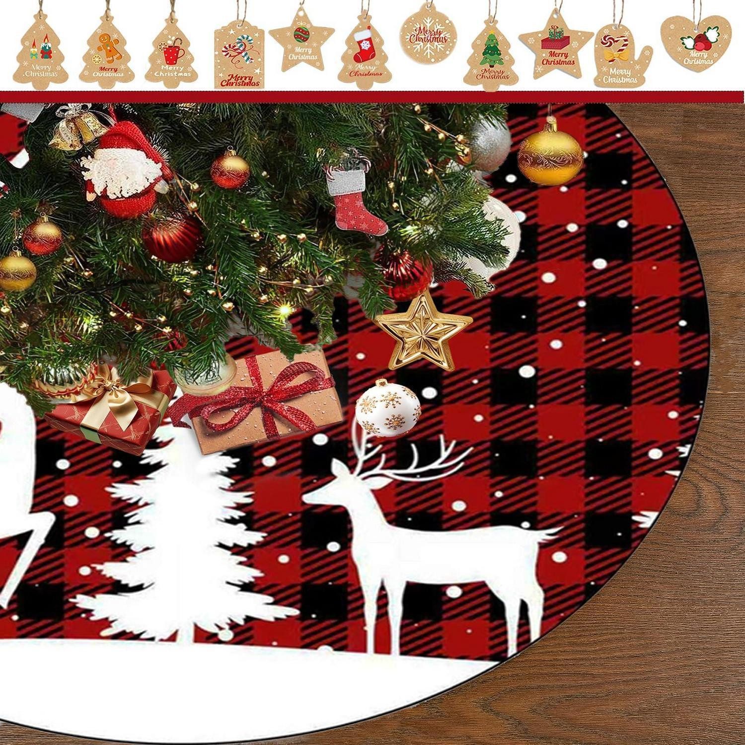 LuxusKollektion Weihnachtsbaumdecke Christbaumdecke rund 122cm weiß Schneeflocken