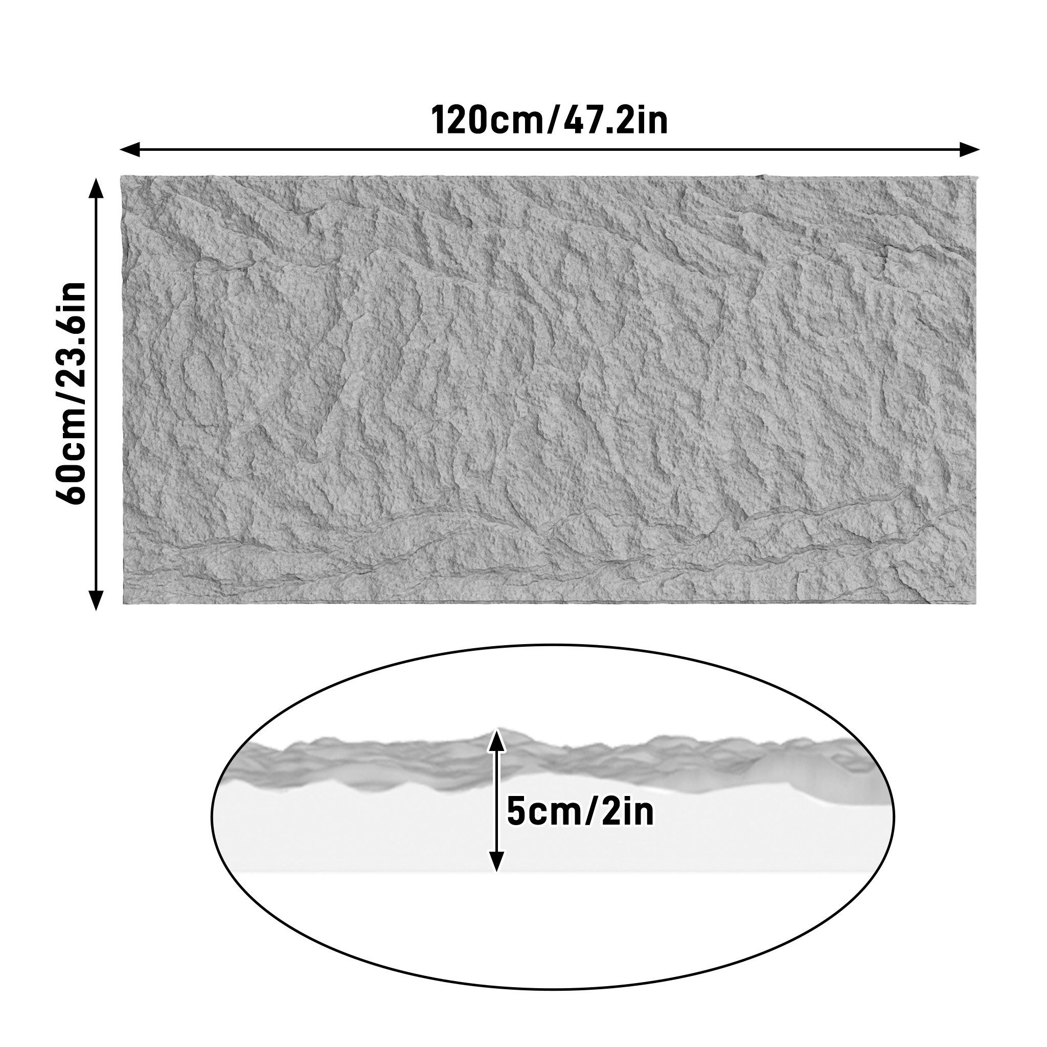 FIVMEN 3D Wandpaneel 120x60 cm Steinoptik Polystyrol Wandverkleidung 5cm dick, (6-tlg) Leichte Deckenpaneele & Wandplatten, für Wohnzimmer Küche – Bild 2 von 5