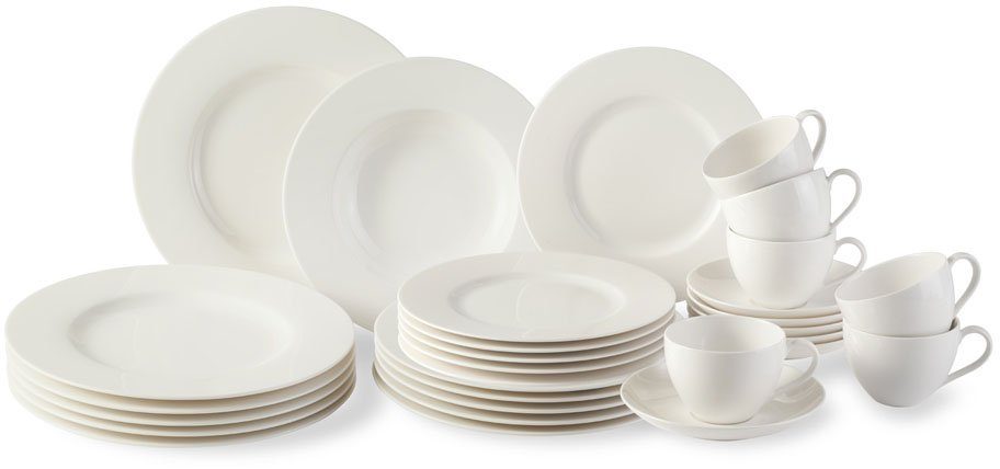 vivo Villeroy & Boch Group Kombiservice Basic White (30-tlg), 6 ...