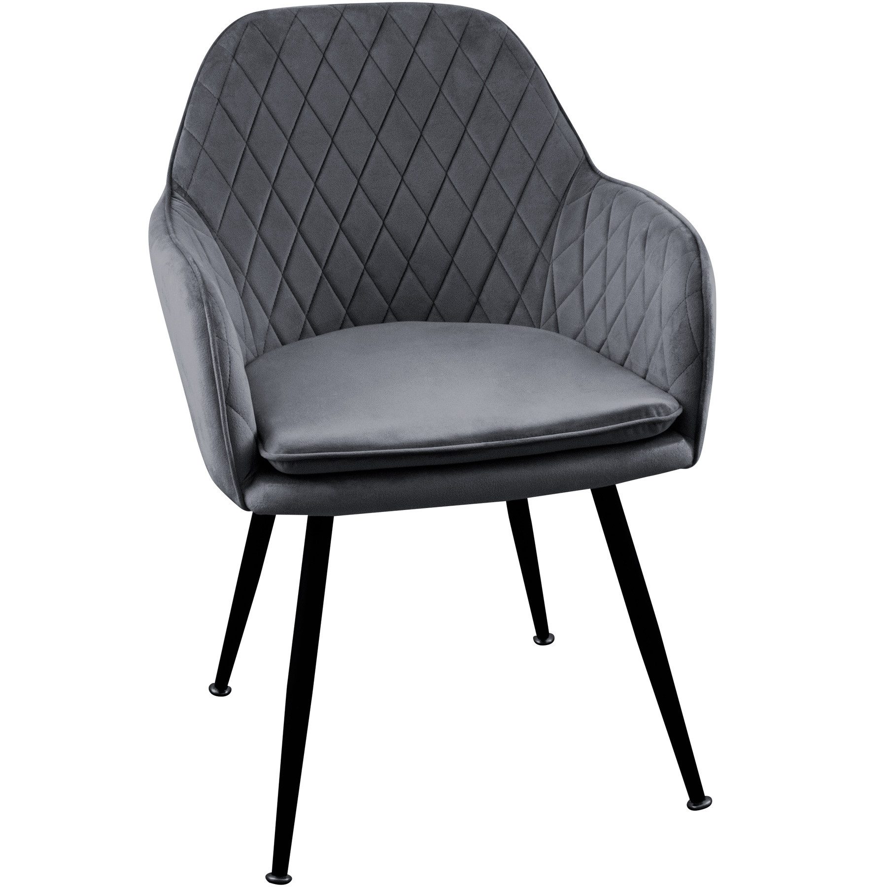 TRISENS Esszimmerstuhl (Stück, 1 St), Armlehnenstuhl mit abgestepptem Samtbezug Loungesessel in Steppoptik