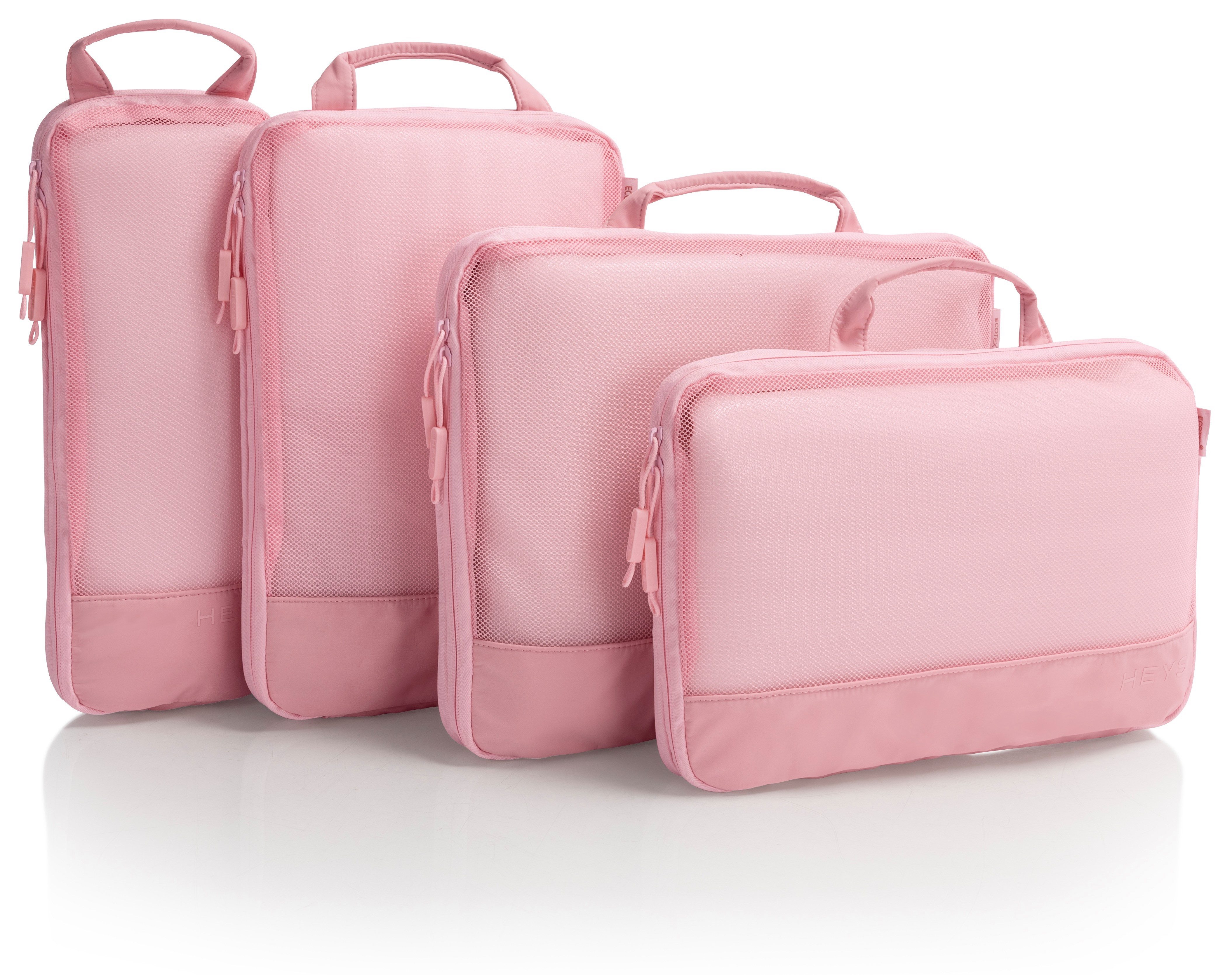 Heys Kofferorganizer Ecotex Compression Packing Cube (Set, 4-tlg), komprimierbare Packwürfel, Packtaschen, Organizer für Koffer