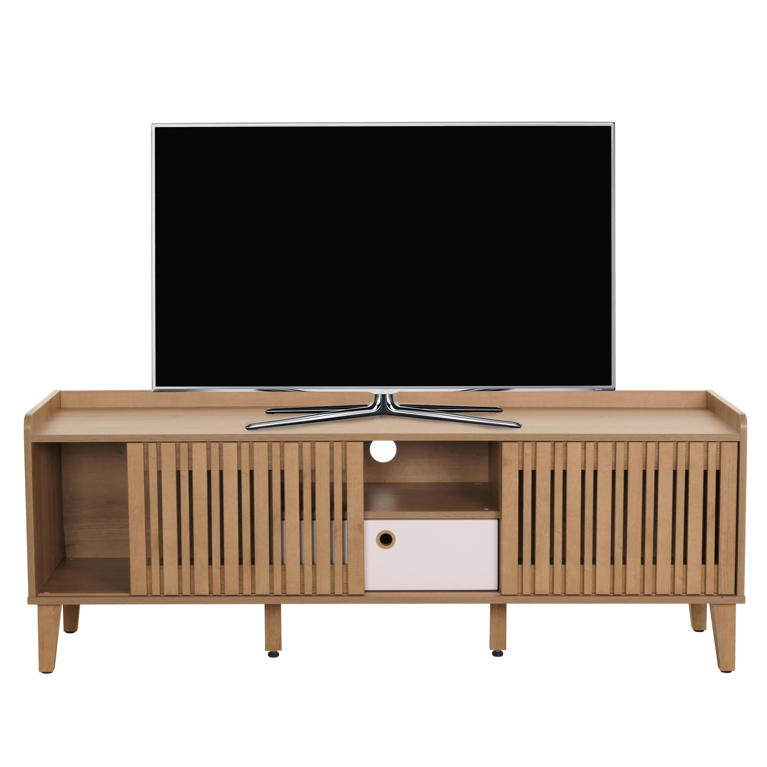 MCW TV-Rack MCW-M48 TV-Rack, Zwei Schiebetüren mit Schienensystem auf Rollen