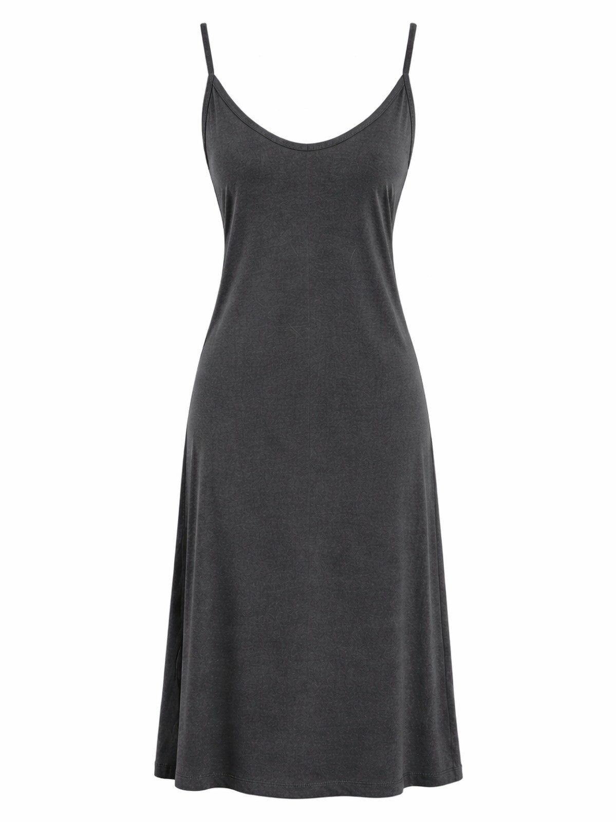 Vishes Maxikleid Langes Trägerkleid Damen Spaghettiträger Jersey Baumwolle Alternative Mode, Boho, Hippie, Ethno, Festival – Bild 3 von 4
