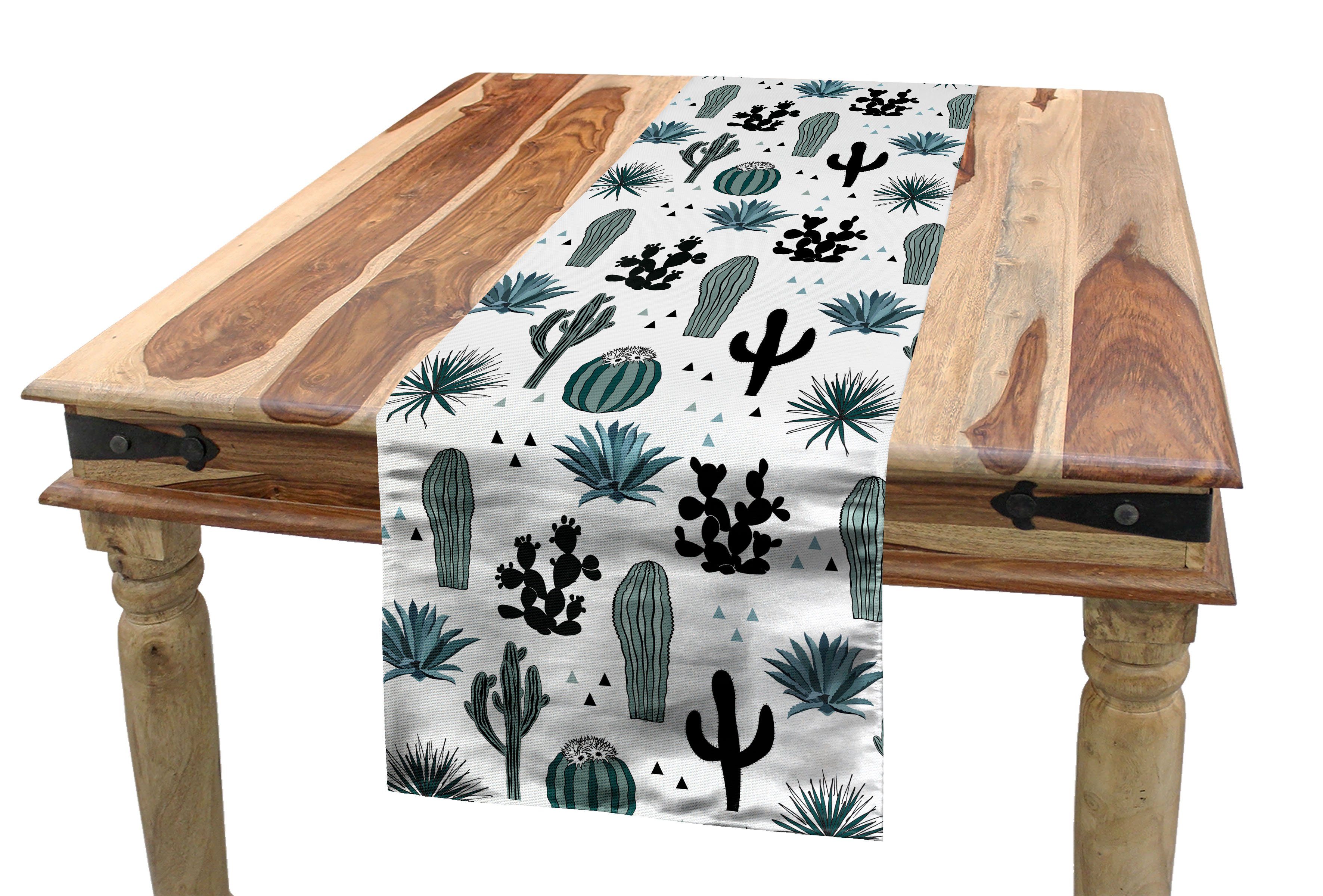 Abakuhaus Tischläufer Esszimmer Küche Rechteckiger Dekorativer Tischläufer, Cactus Boho Kakteen Pflanzen-Muster