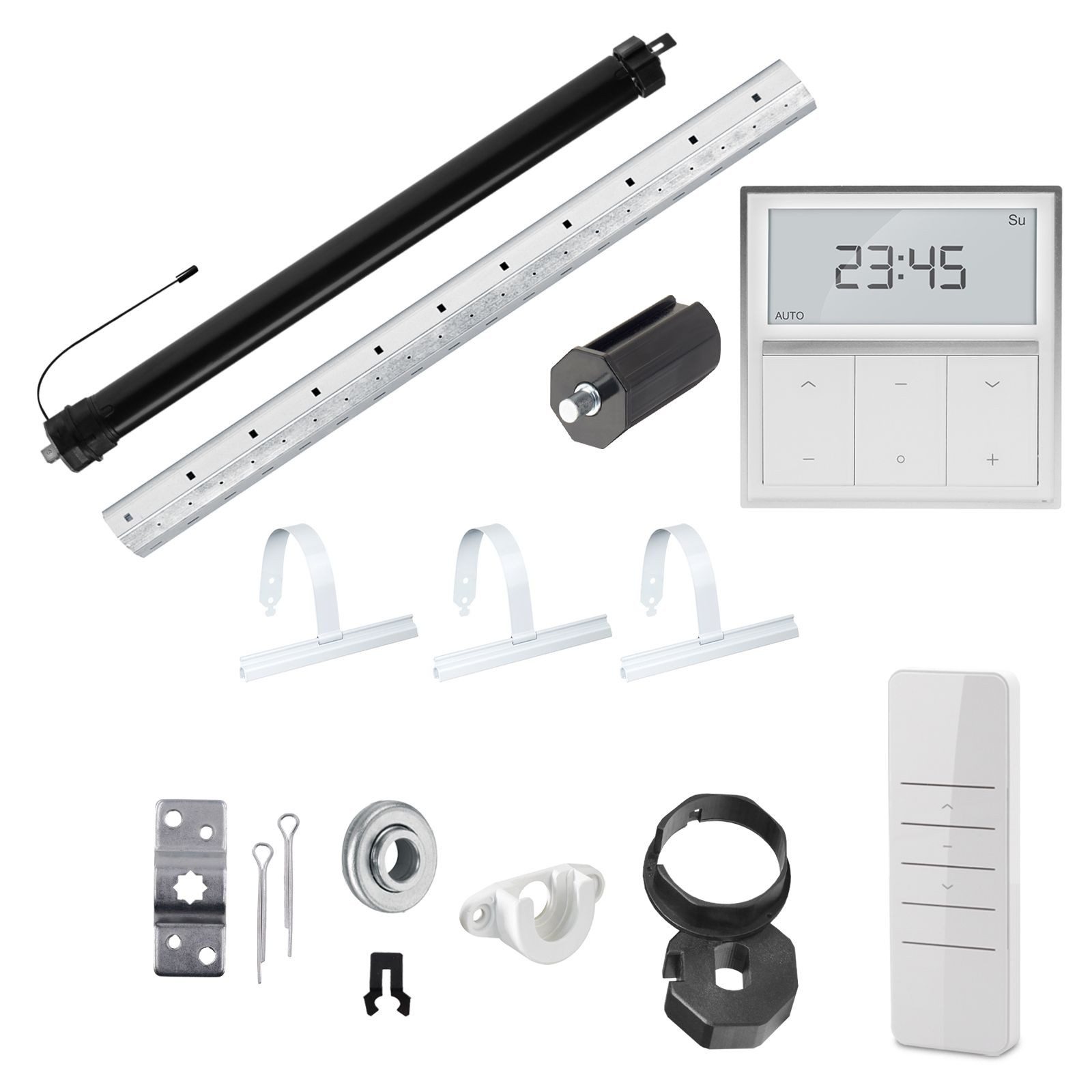 Nobily Achtkantwelle Rollladen-Set mit Mini Rollladenmotor, Wandsender & Mechanik-Set, Komplett-Set, 1-St., 13Nm/36kg