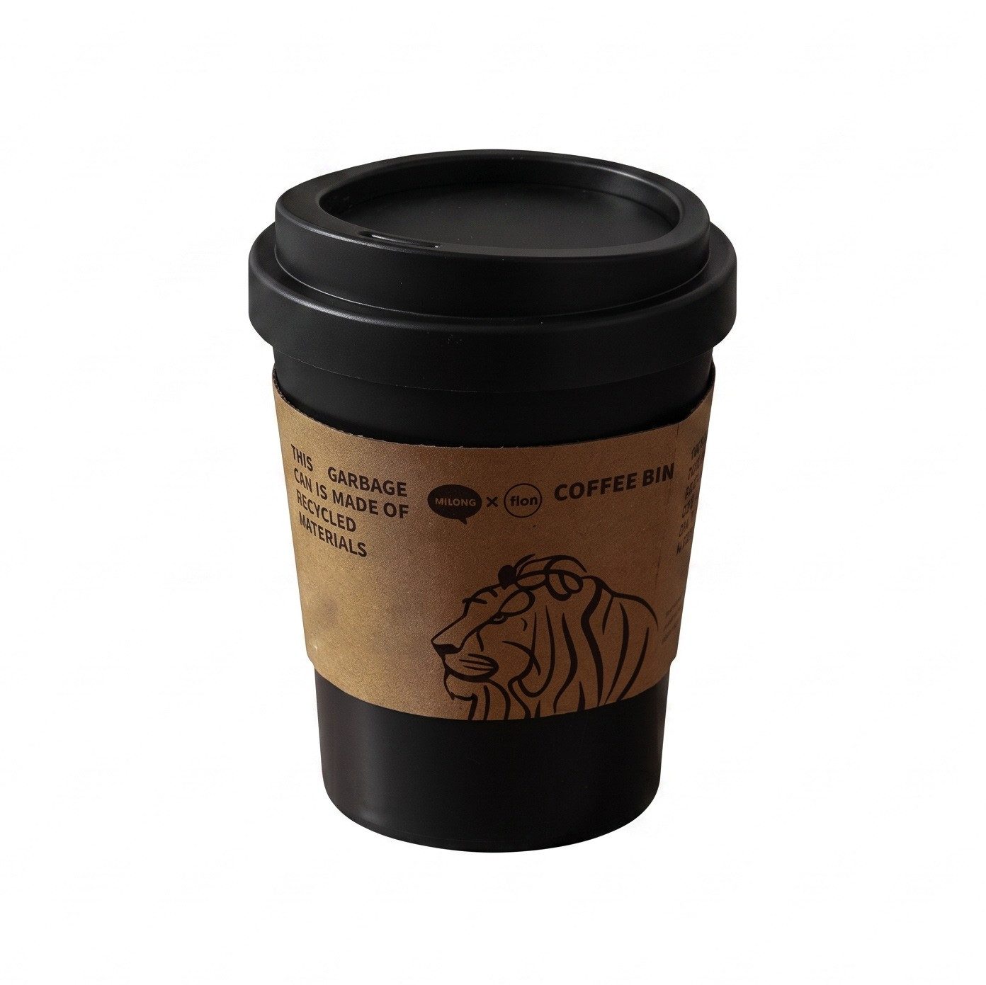 Sinoba Tischrestebehälter Tischmülleimer im Kaffeebecher-Look für Kaffeeecke & Büro, Mini Abfalleimer Mülleimer mit abnehmbaren Schwingdeckel 5 Liter