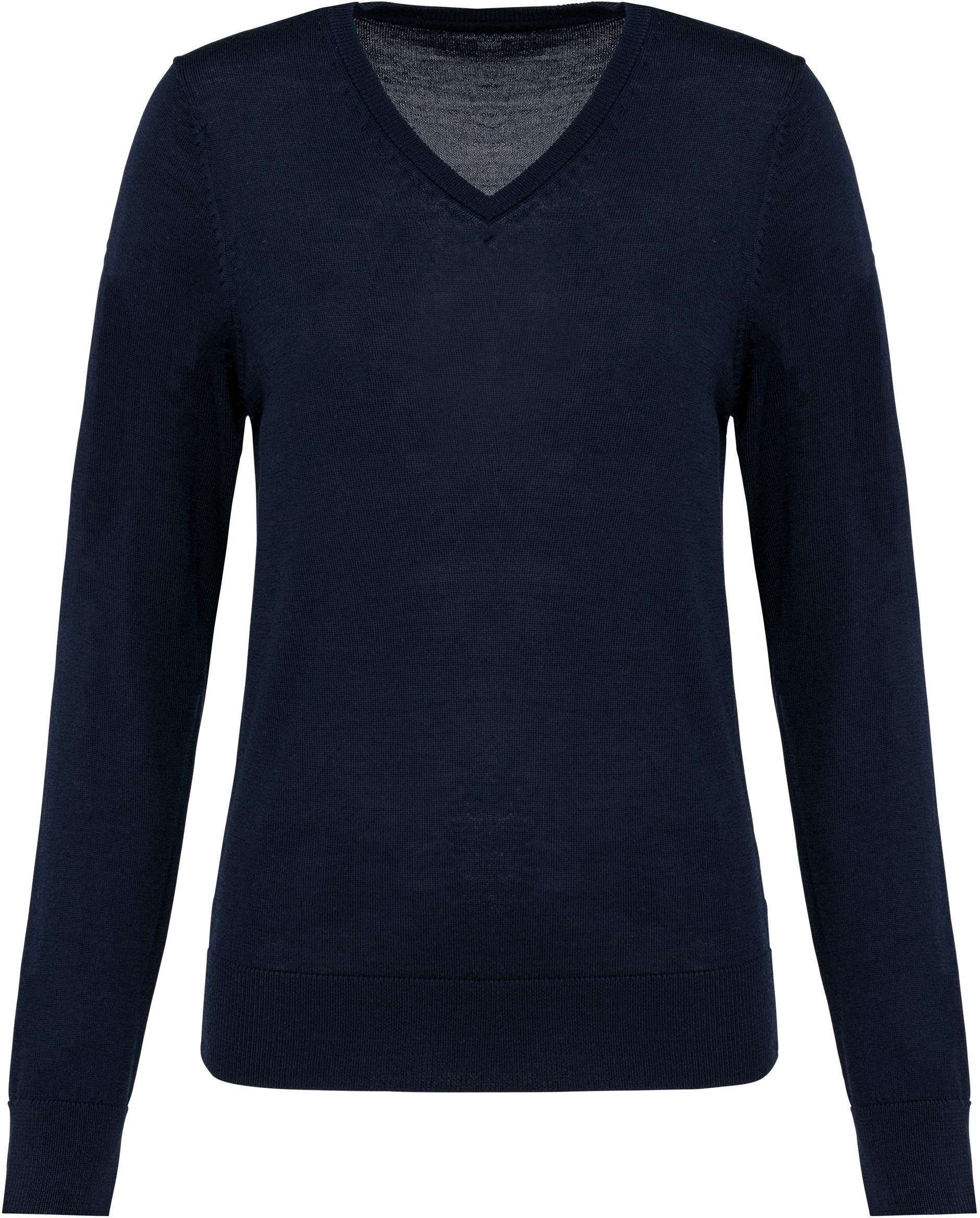 Kariban Sweatshirt Merino-Damenpullover mit V-Ausschnitt