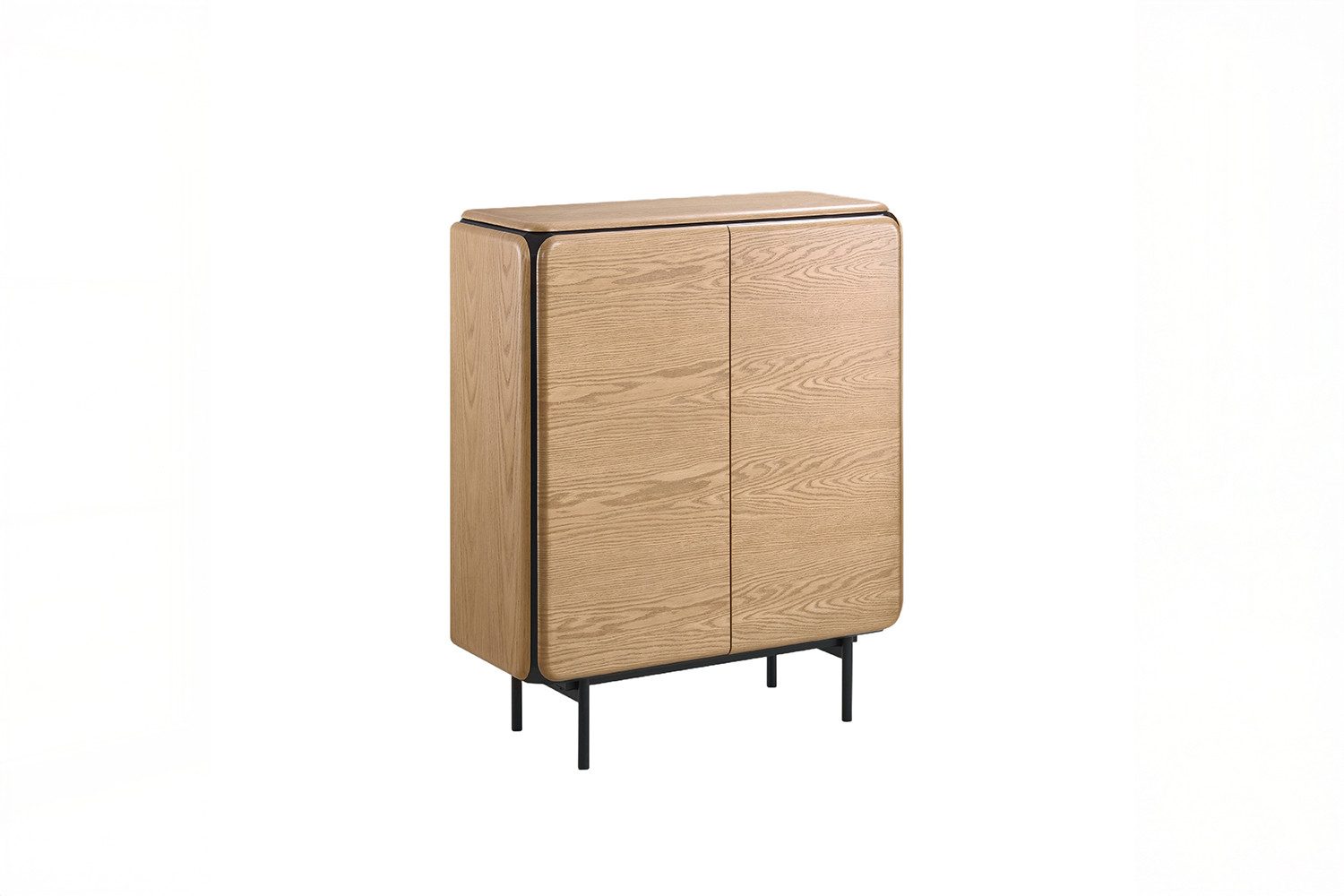 KAWOLA Highboard AVRIL moderne Kommode, viel Stauraum, 2 Türen Eiche braun, Einlegeböden verstellbar