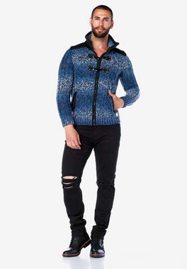 Cipo & Baxx Strickjacke mit trendigem Stehkragen