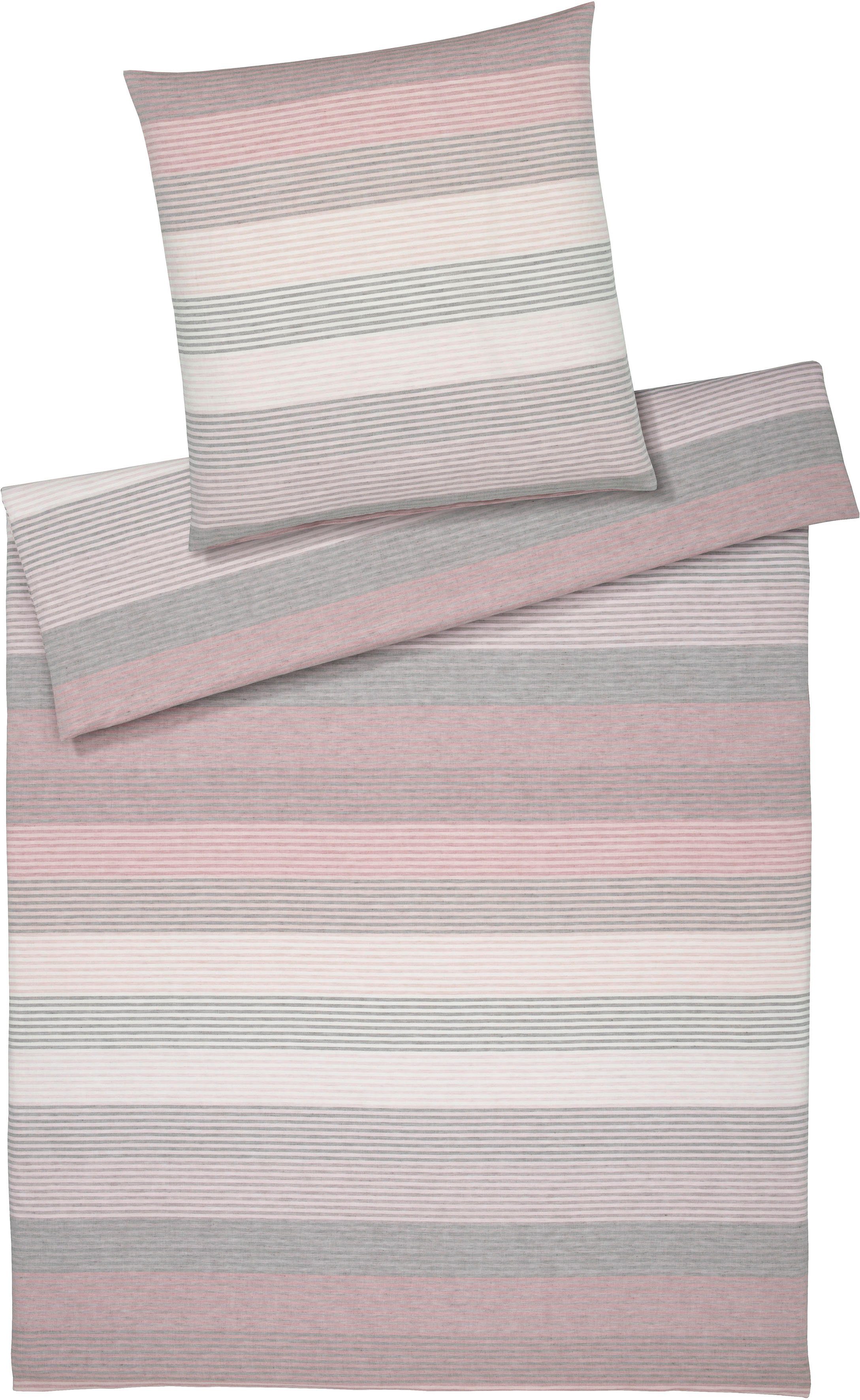 Elegante Bettwäsche Fjord, Halbleinen, 2 teilig, angenehmes Hautgefühl