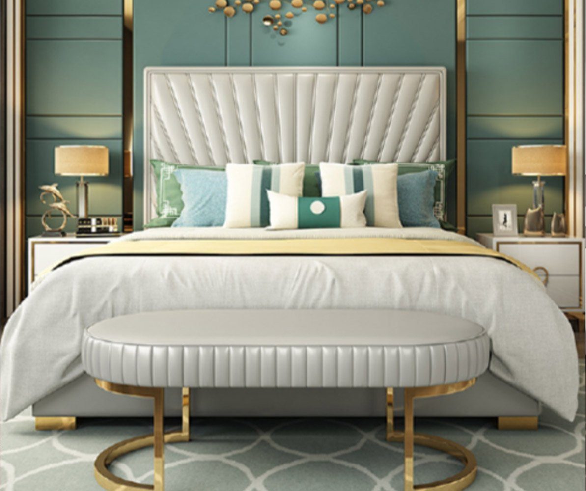 JVmoebel Bett Holz Design Bett Doppel Luxus Modernes Hotel Gestell Schlaf Zimmer Neu (Bett), Made In Europe