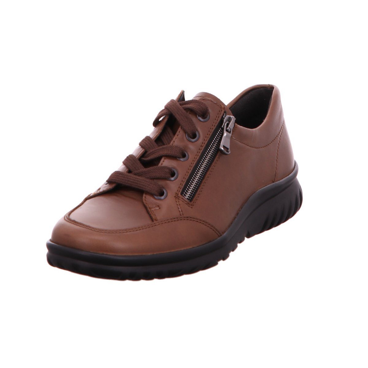 Freizeit Schnürer für Damen in mittelbraun Schnürschuh