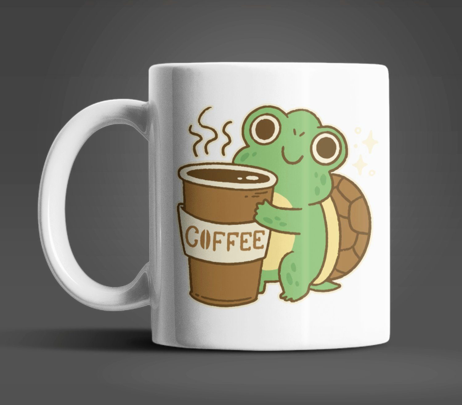 Kaffeetasse Geschenkidee ml Keramik, Tasse Turtle Schildkröte 330 WS-Trend mit Motiv,