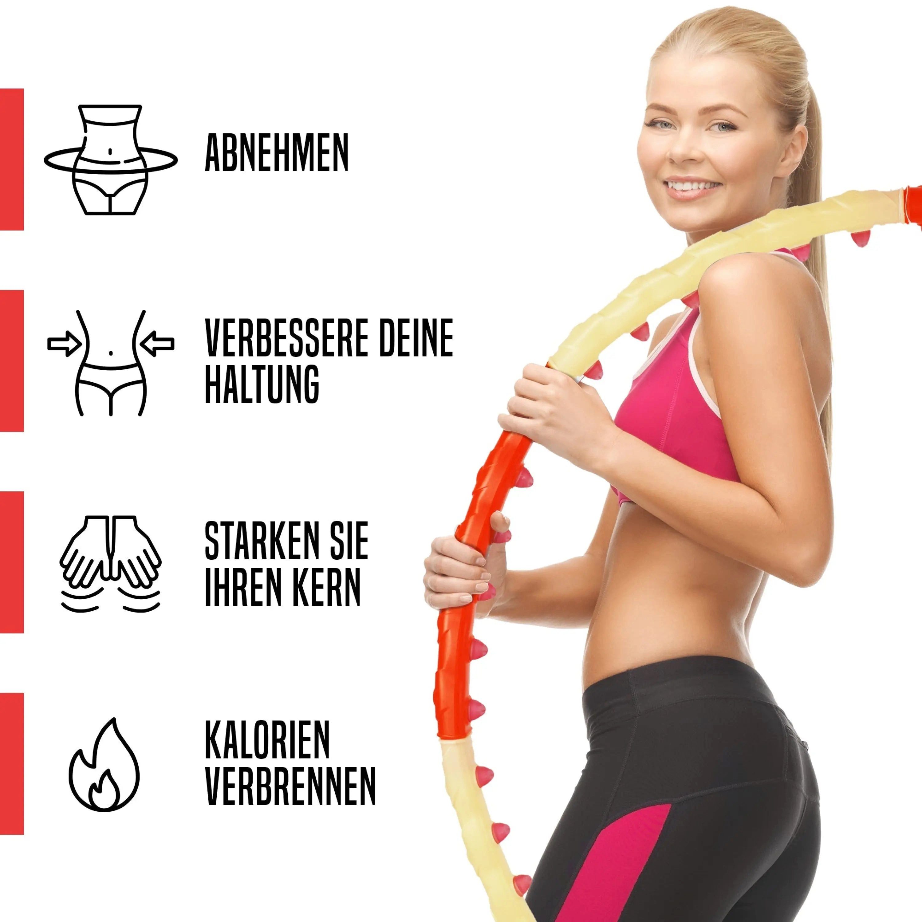 Sport-Knight® Hula-Hoop-Reifen Hula Hoop Reifen Premium, Magnet-Massage-Noppen Fitness (mit oder ohne Trainingsbuch erhältlich)