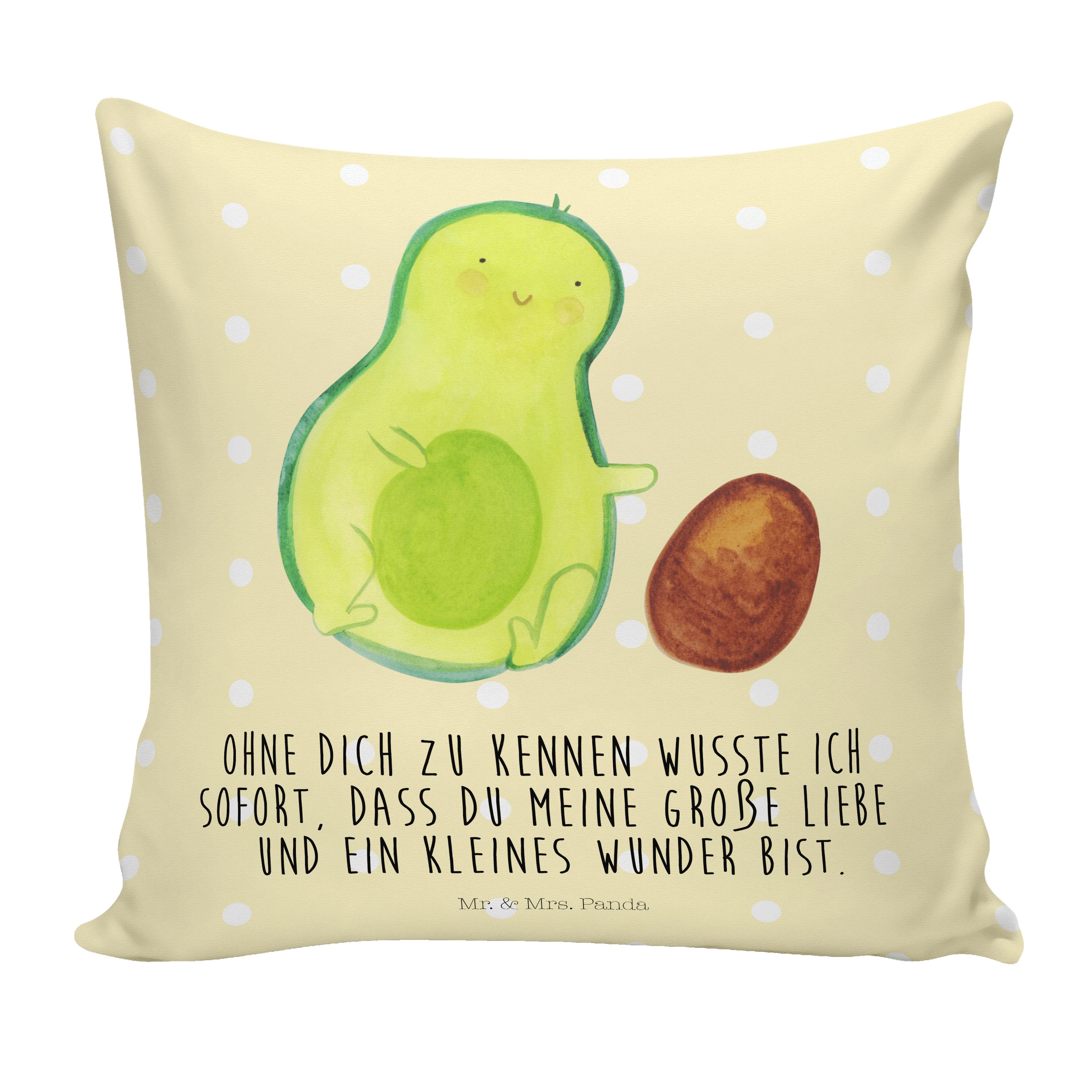 Mr. & Mrs. Schwan Avocado Baby, Kern schwanger, - - Panda Pastell Geschenk, Dekokissen Gelb rollt