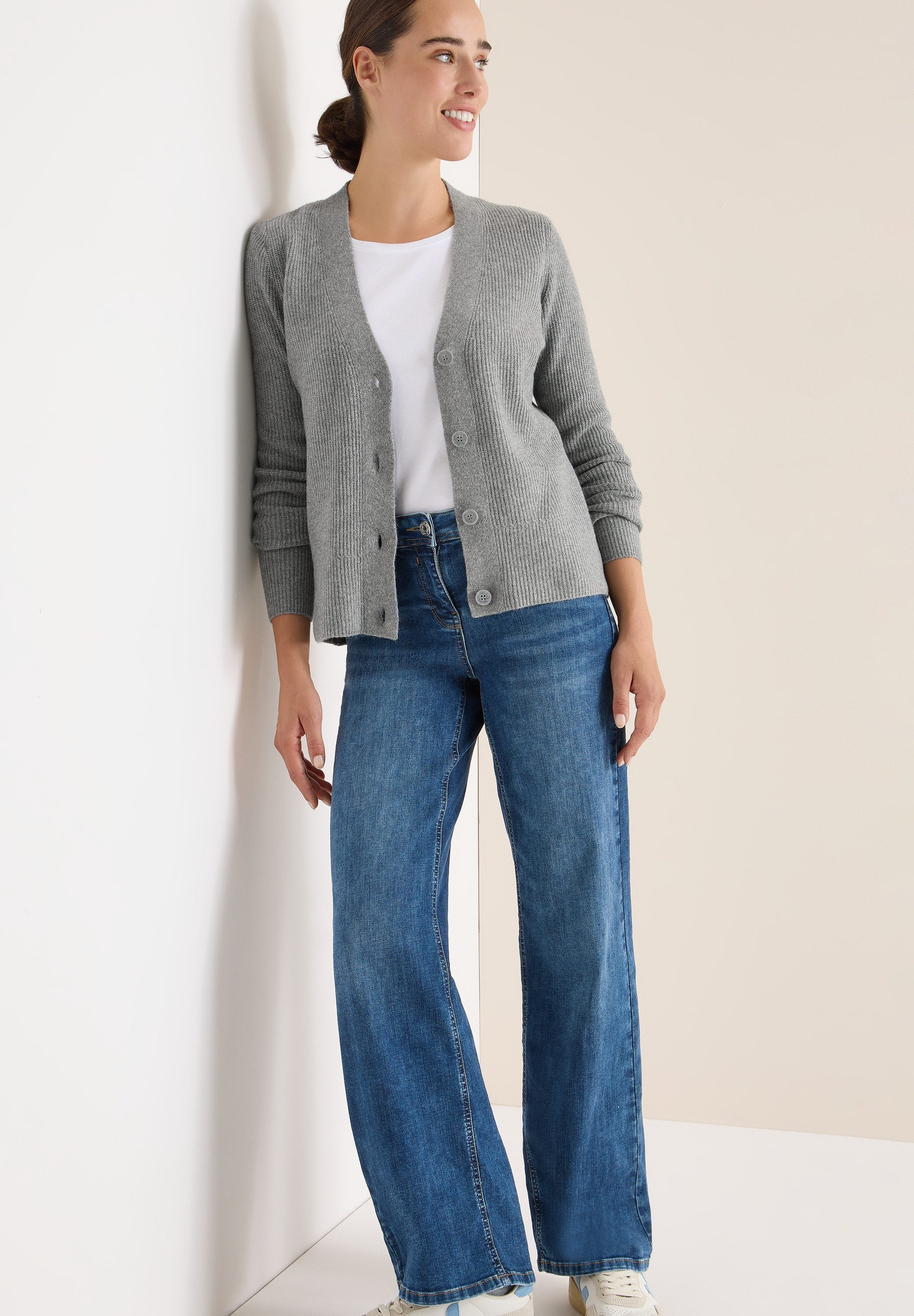 CECIL Cardigan mit Strukturdetail und Knopfleiste