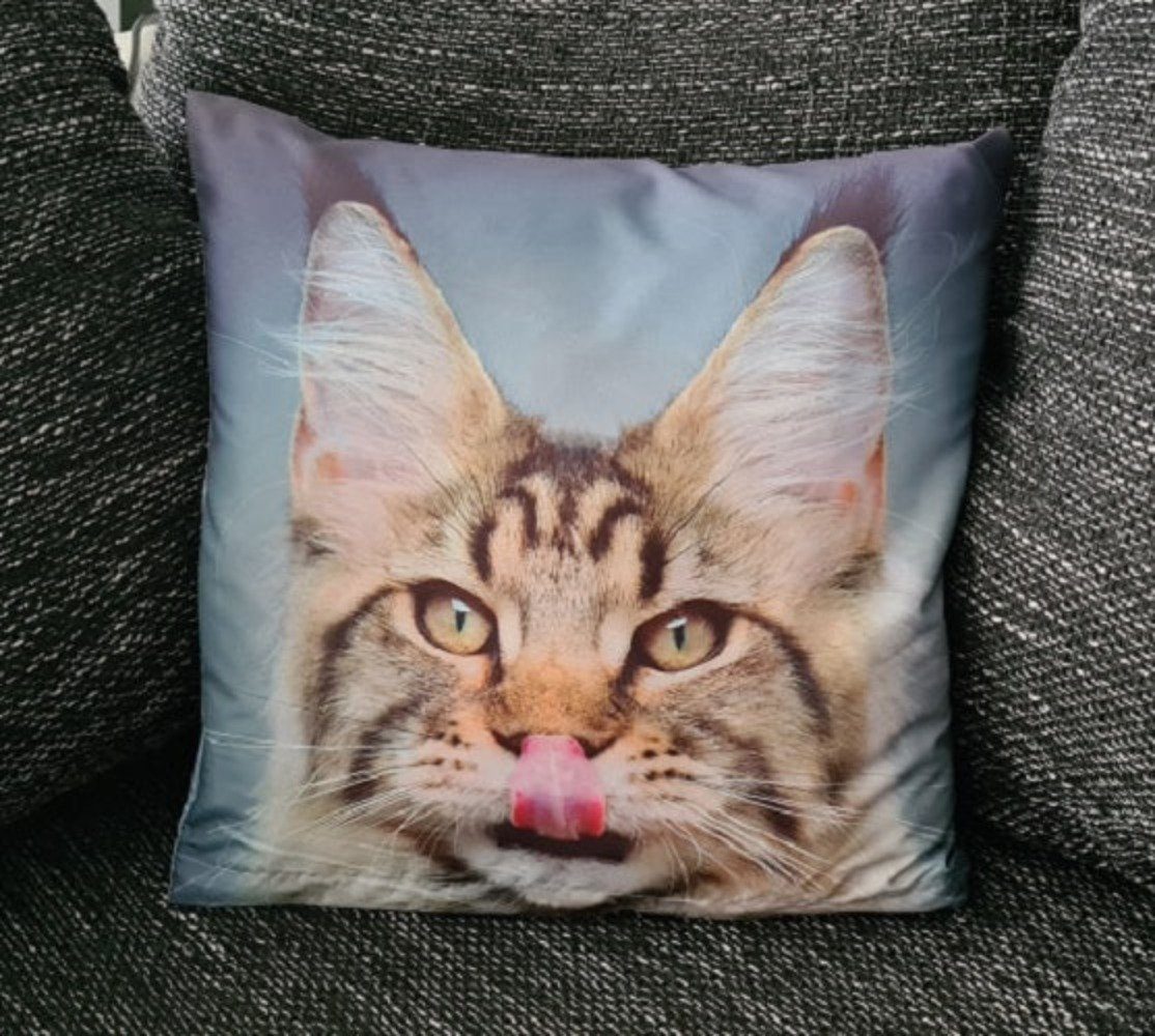Tinisu Dekokissen Dekorativer Tier Kissenbezug: Katze - 40cm x 40cm