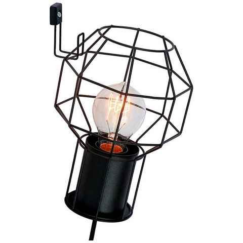 Brilliant Wandleuchte Siza, Lampe Siza Wandleuchte Zuleitung schwarz 1x A60, E27, 40W, geeignet