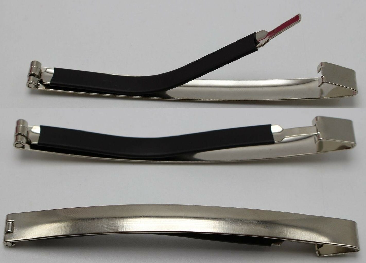 H.E.S. Haarspange Haarspange Edelstahl Silikonbesatz der absolute Klassiker., Vorteilspack, 2-tlg., Spar-Set 2 x Edelstahlspangen mit Silikonbesatz, weniger Haarbruch, Silikonbesatz, auch für dünne Haare