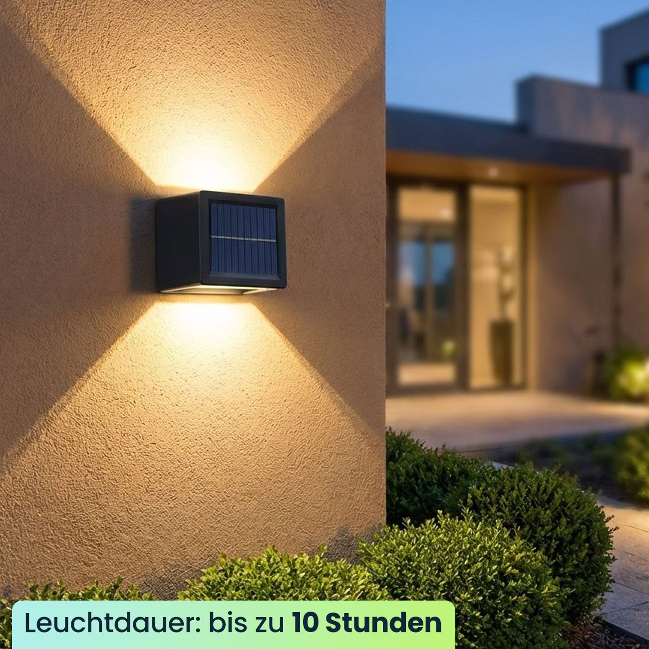 shop'n smile ideoon LED Außen-Wandleuchte Solarleuchten Outdoor mit Akku&Sensor IP44 Deko Strahler 12 LEDs, 12 LEDs pro Leuchte, Leuchtdauer 10 St. Dämmerungssensor Warm-&Kaltweiß 12 LEDs pro Leuchte
