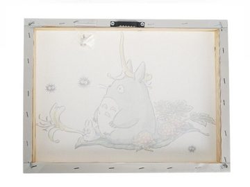 GalaxyCat Poster Totoro Leinwandbild, Wandbild mit Chibi Totoro & Susuwatari, Holzrah, Totoro & Susuwatari, Totoro & Susuwatari Wandbild mit Holzrahmen