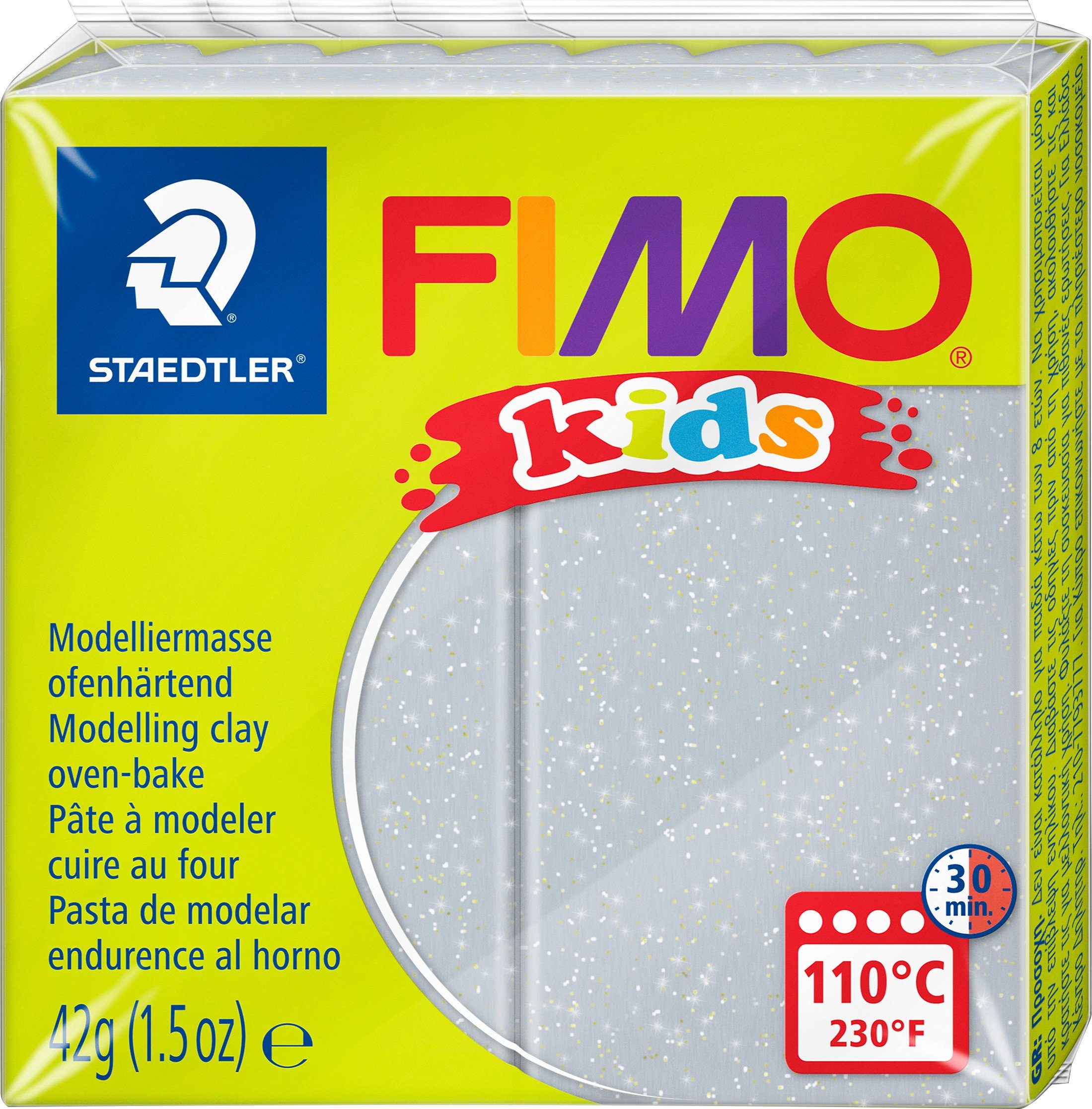FIMO Modelliermasse kids, 42 g Glitter-Silber