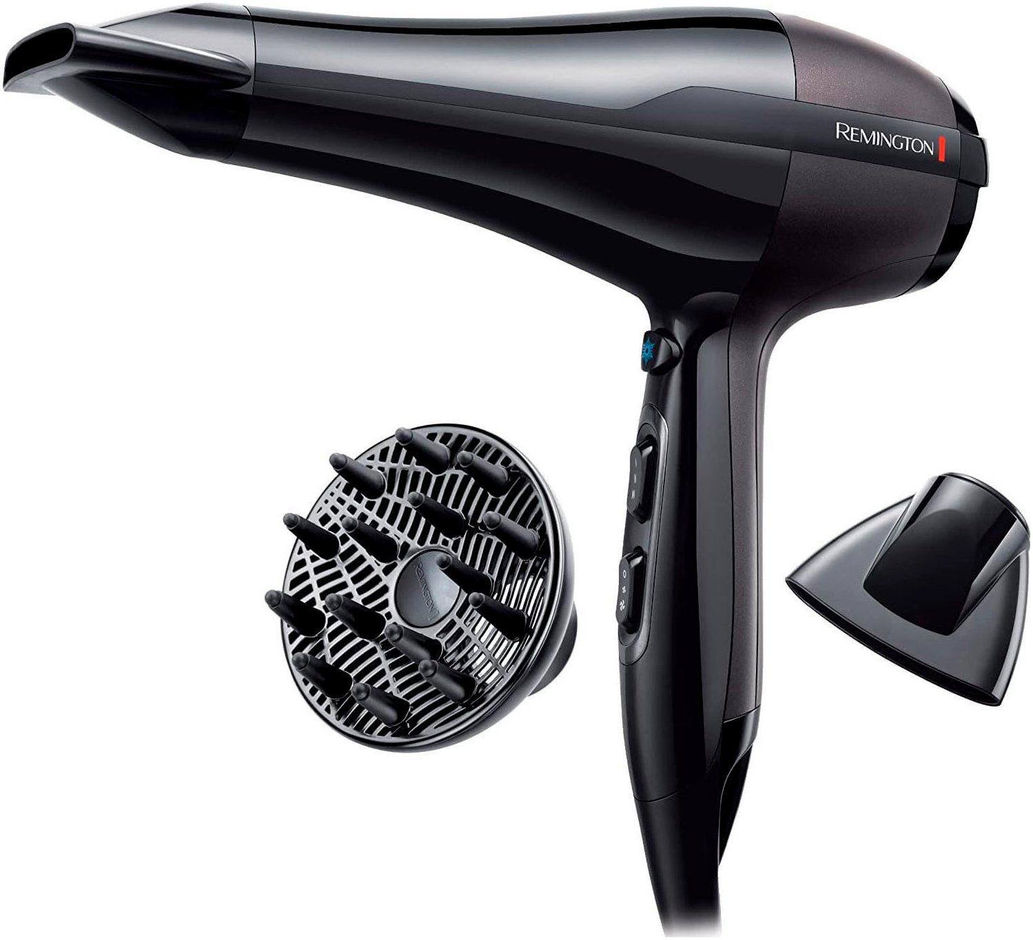 Remington Haartrockner Profi-Ionen Pro-Air AC5999, 2300 W, 130km/h, Profi-AC-Motor,3 Heiz-und 2 Gebläsestufen, 3 Aufsätze