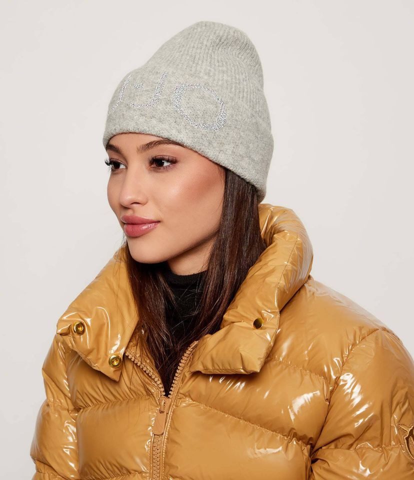 Liu Jo Beanie – Damen Strickmütze mit Glitzerdetails – Wintermütze mit Logo