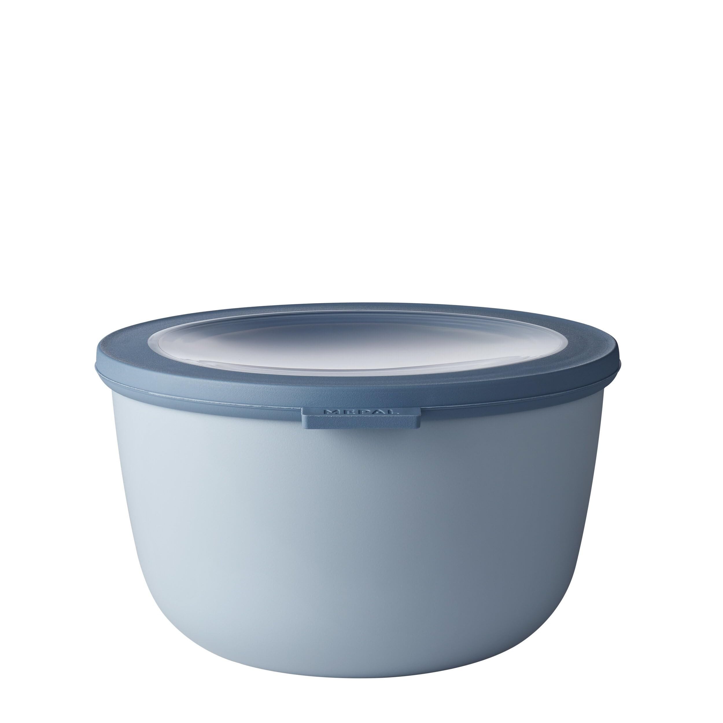 Mepal Aufbewahrungsbox Mikrowellen Geschirr Cirqula Round 2000 ml für Kühlschranknutzung, Luftdichte Aufbewahrung, Frischhaltedosen, Nordic blue