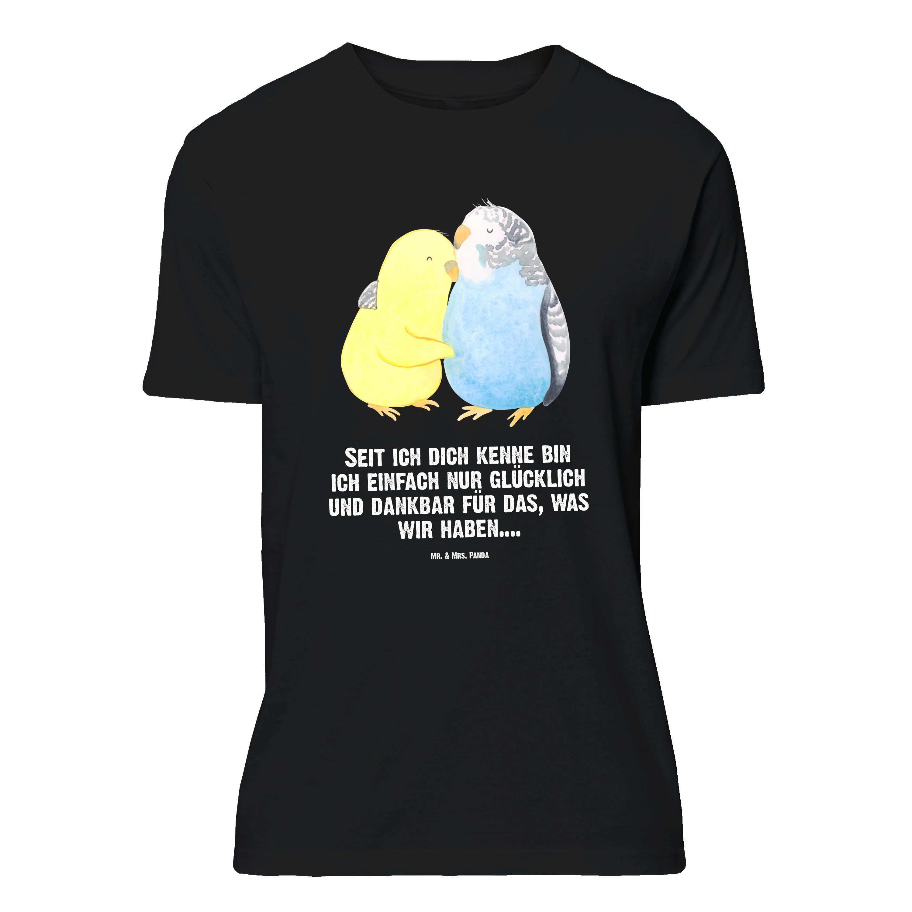 T-Shirt Wellensittich Liebe, Größe L T-Shirt, Schwarz, Liebe, Shirt, Kuscheln