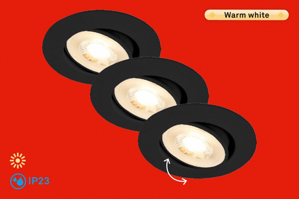 Briloner Leuchten LED Einbauleuchte SHOW, LED fest integriert, 90x24 mm, Wohnzimmer, Flur