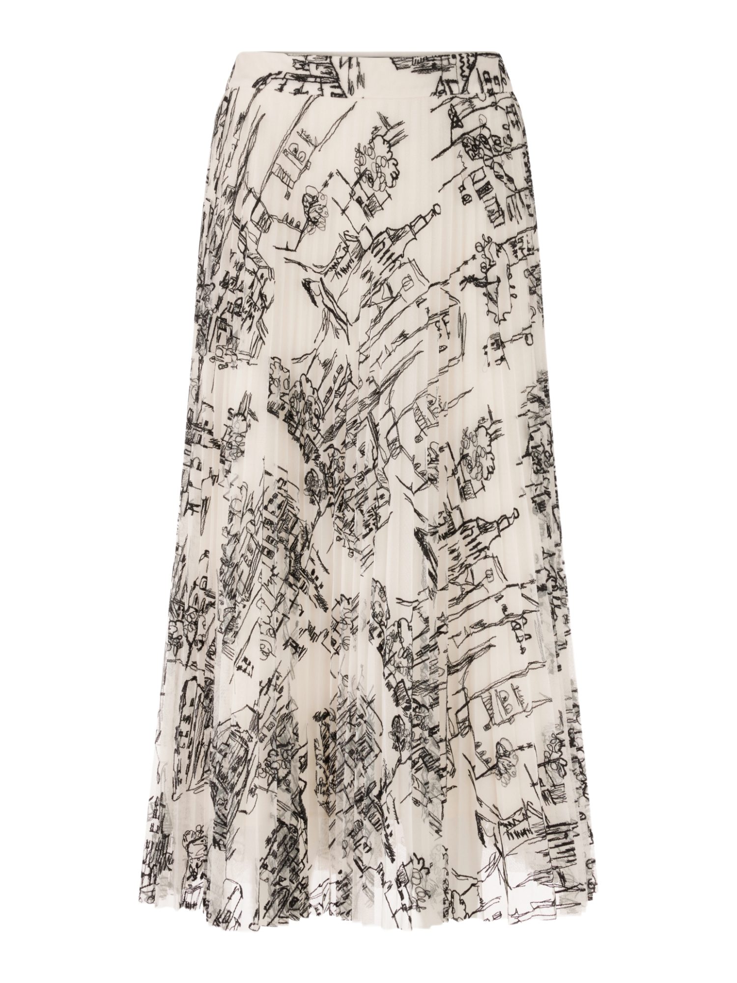Marc Cain A-Linien-Rock ZC.2 - D - City Tour weiß,Casual,Polyester,Allover-Print,Regular Fit,Mittel