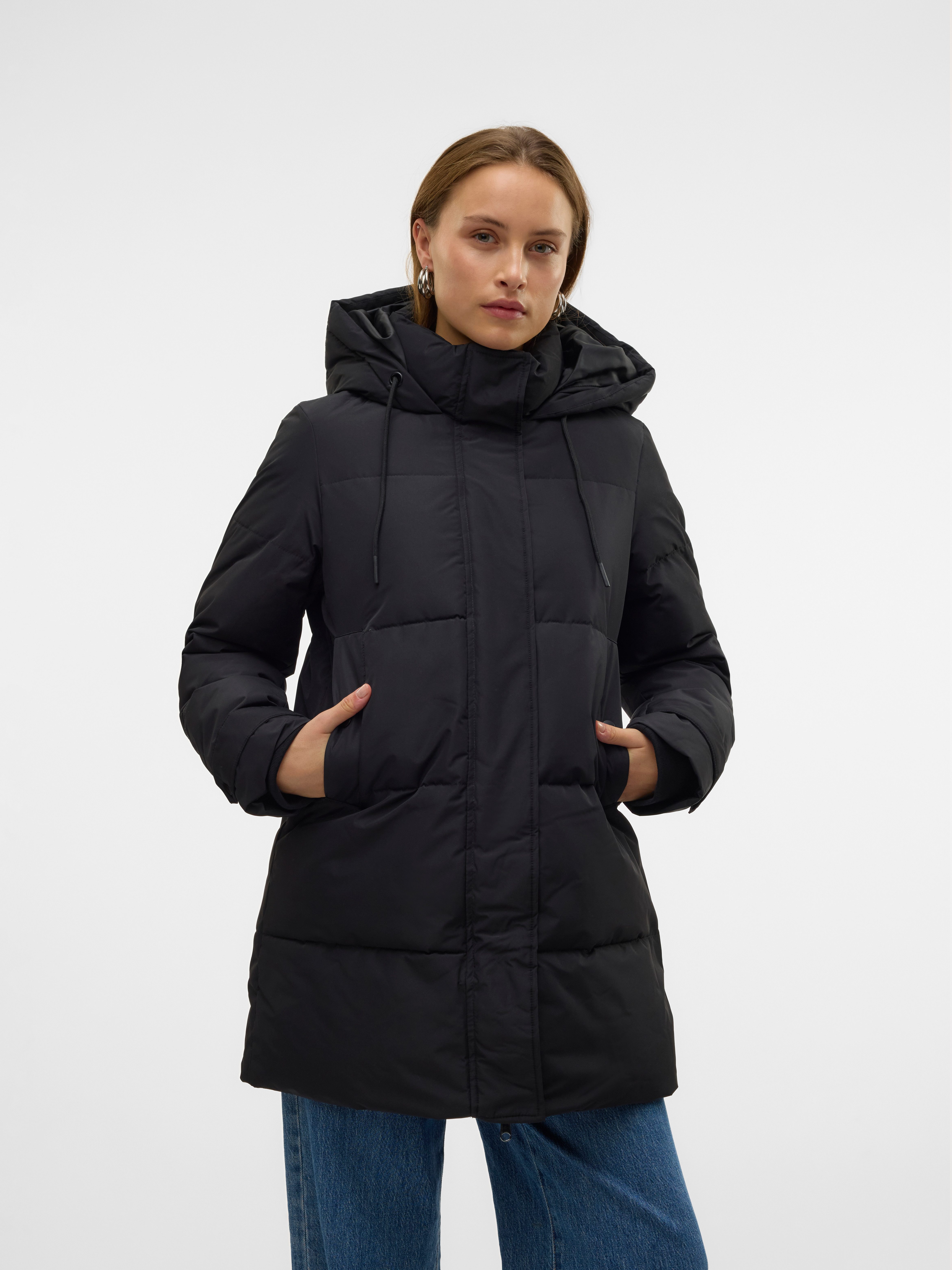 VERO MODA Dames VMLEONIELEA DOWN Jacket NOOS GA Jacket, Black, XL, zwart, XL