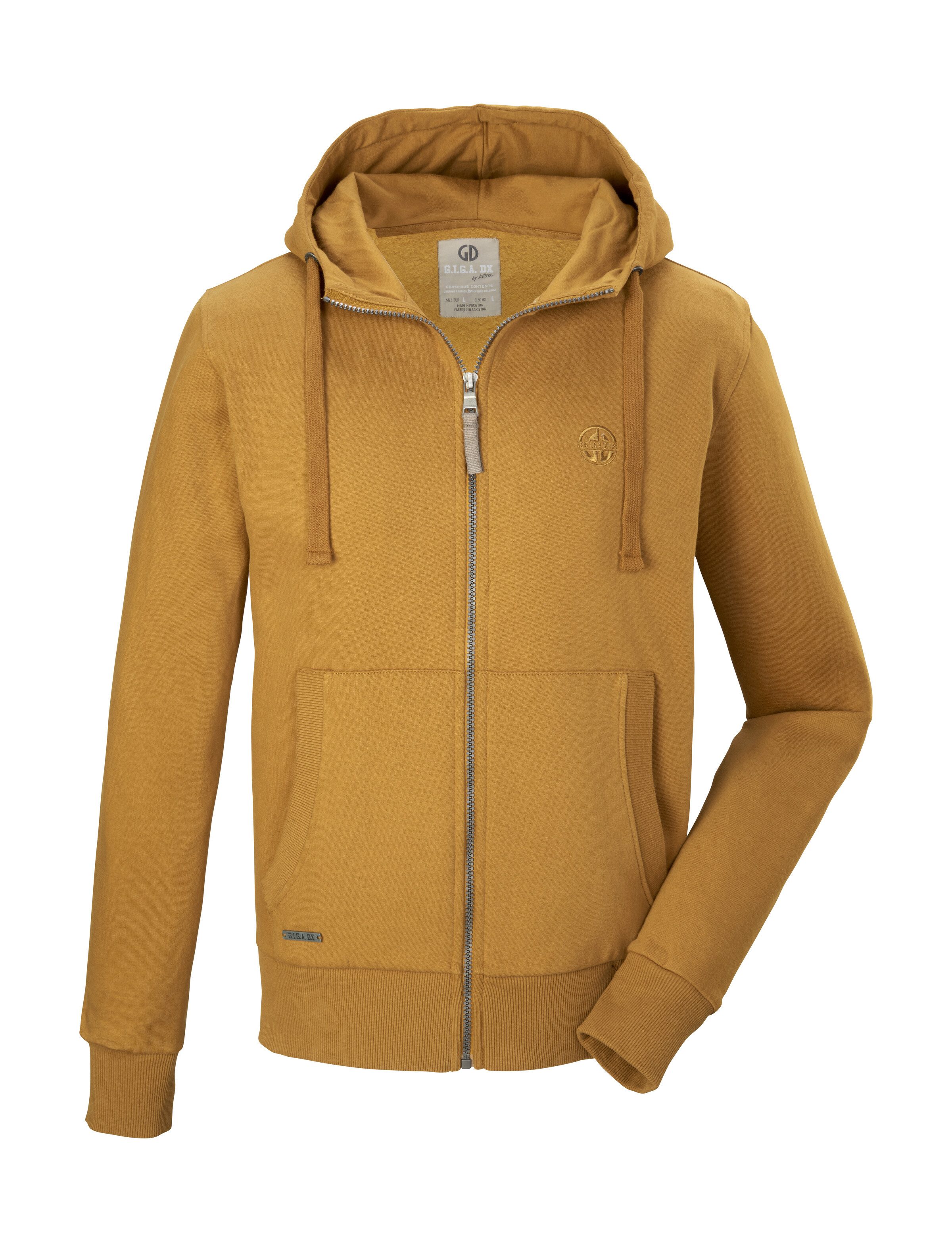 G.I.G.A. DX by killtec Sweatjacke GS 8 MN SWT JCKT GOTS GOTS-zertifizierte Bio-Baumwolle, Carbon-Finish, lässiger Look