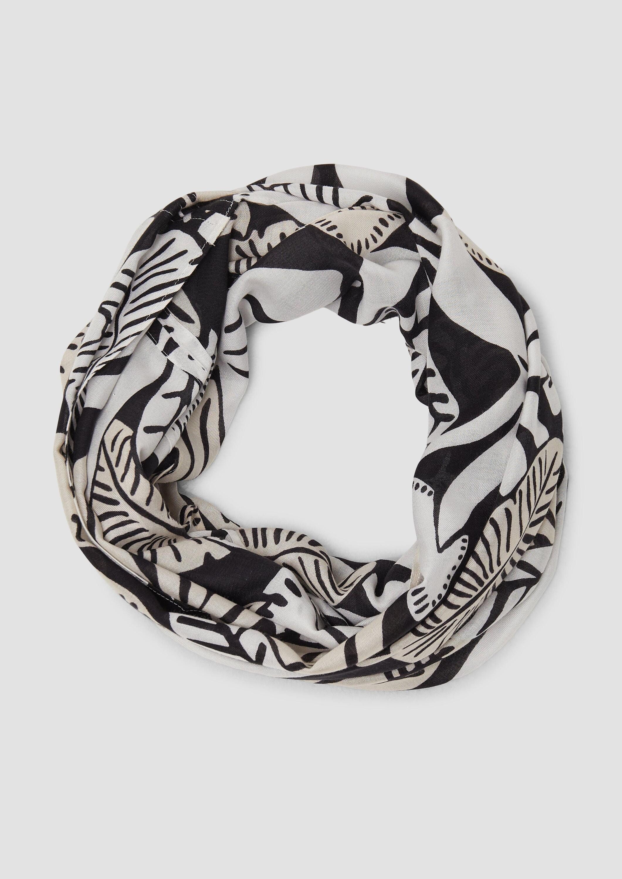 s.Oliver Loop Snood, Loop-Schal aus Viskose mit floralem Muster günstig online kaufen