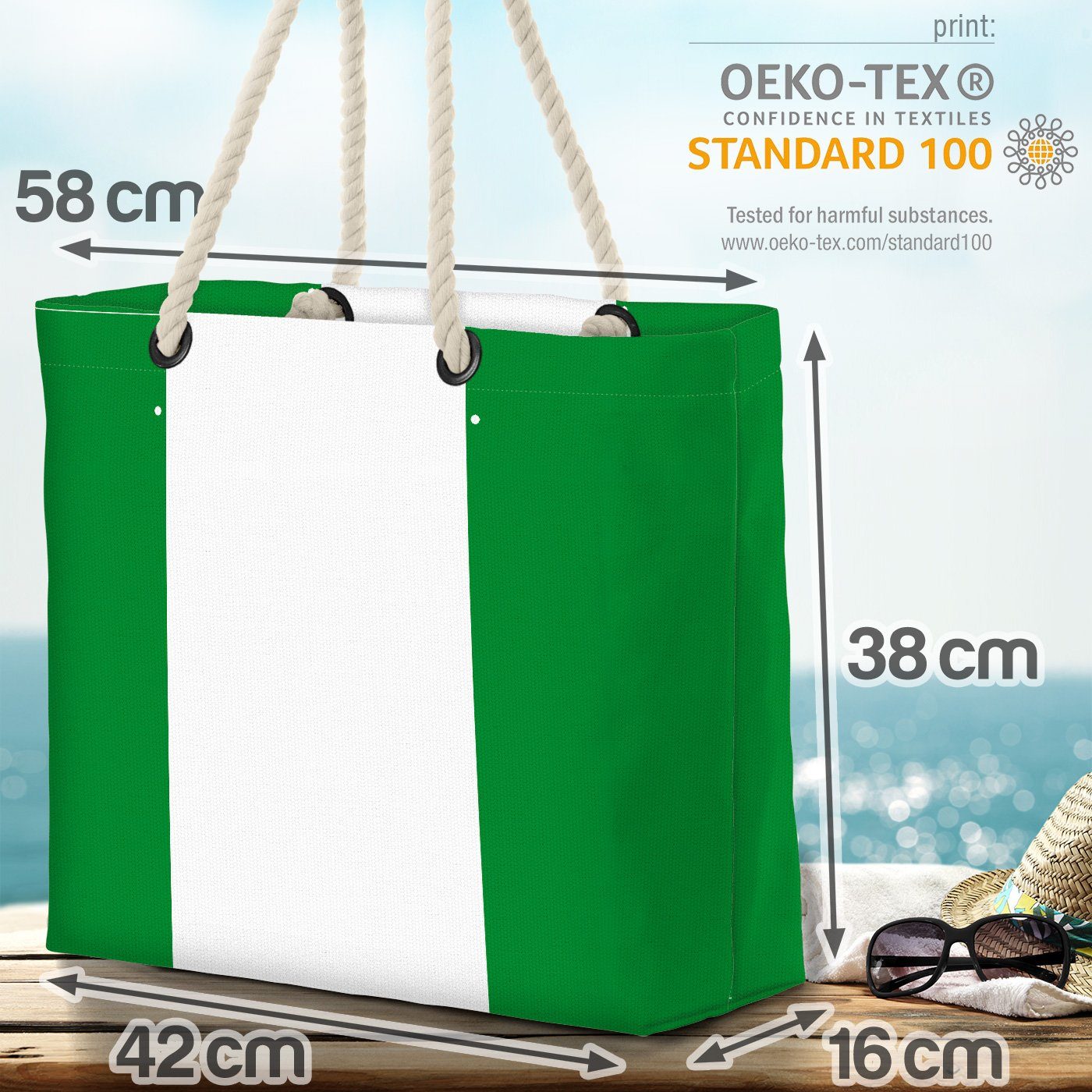 Fahne Strandtasche Nigeria Flagge WM (1-tlg), Länderflagge VOID