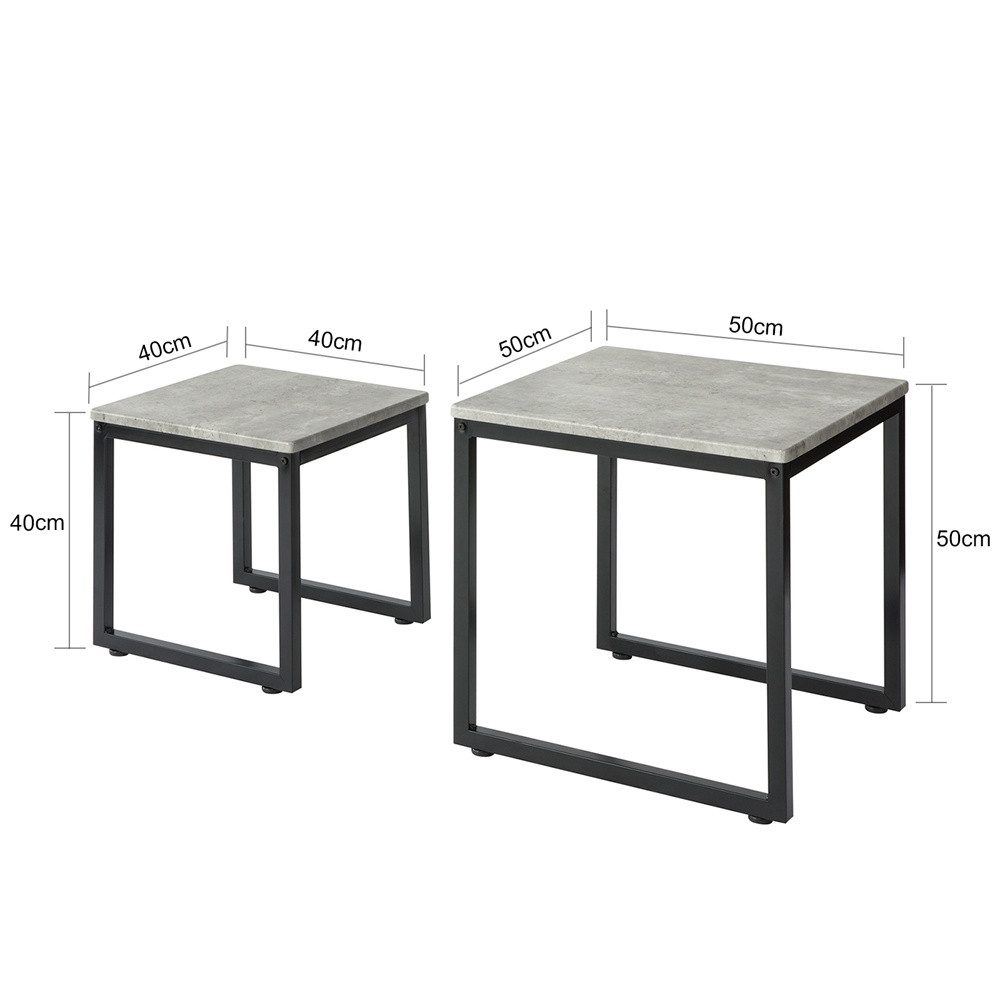 SoBuy Satztisch FBT42, Wohnzimmertisch, Tisch-Set, 2er Set Couchtisch Beistelltisch 2-teilig Satztisch Sofatisch – Bild 5 von 5
