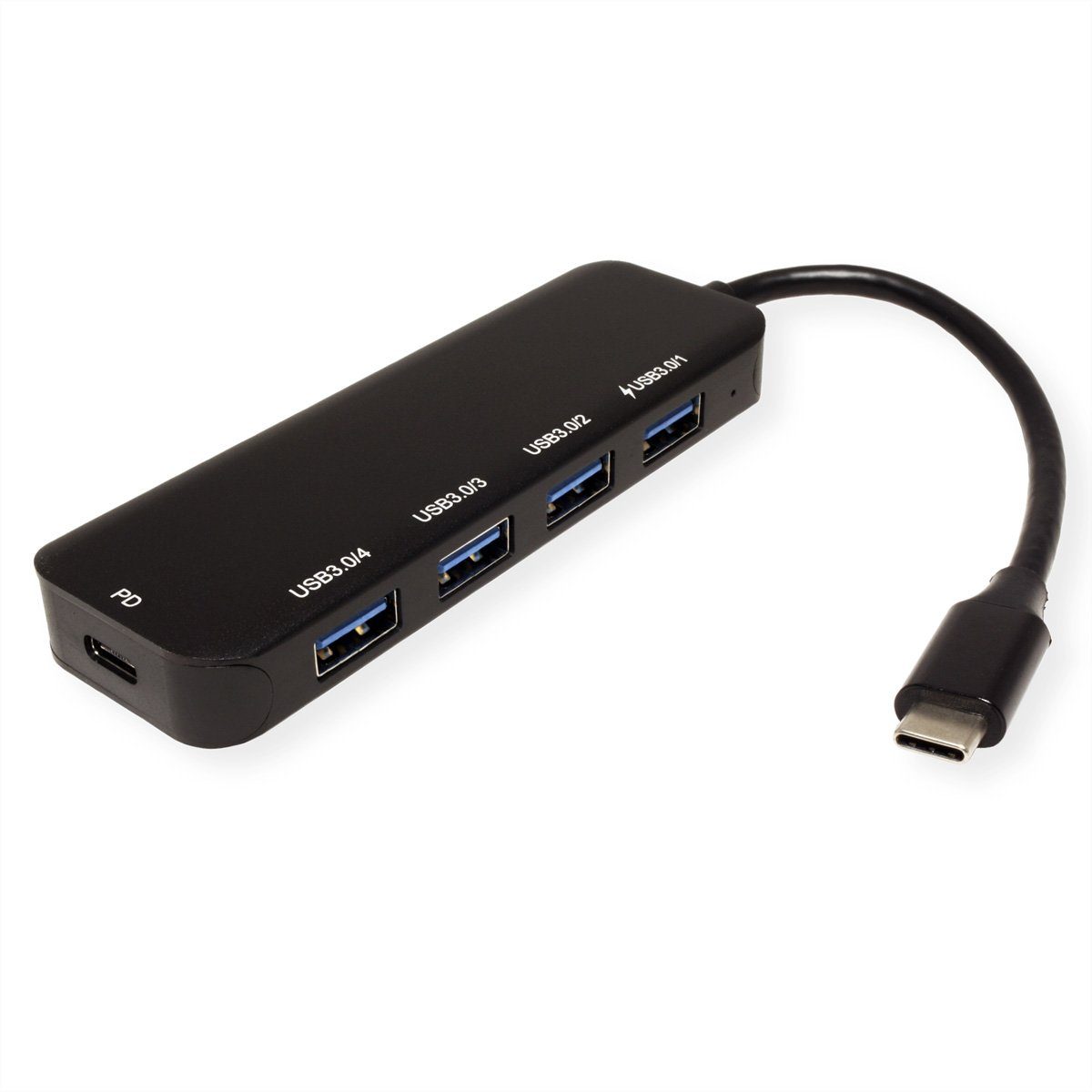 USB 3.2 Gen 1 Hub, 4fach, Typ C Anschlusskabel, mit 1 PD-Port Computer-Adapter