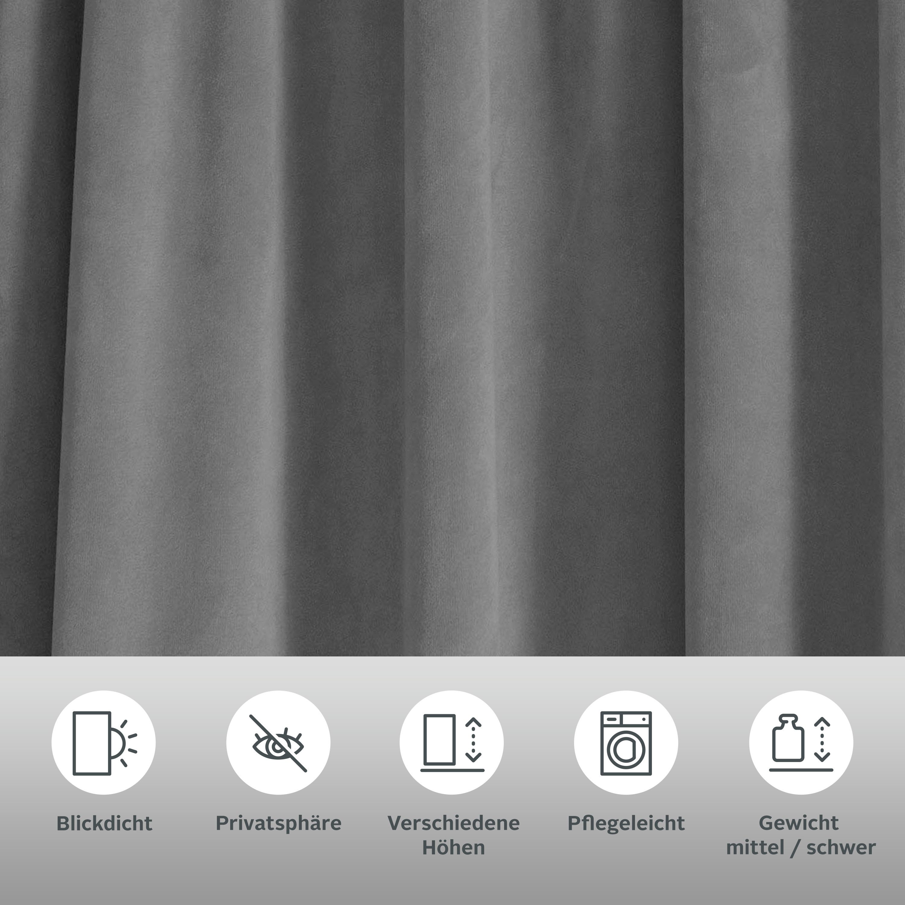 LeGer Home by Lena Gercke Vorhang Samt Ladina (1 St), Multifunktionsband, blickdicht, Polyester, blickdicht, gewebt, verschiedene Größen, Bestseller