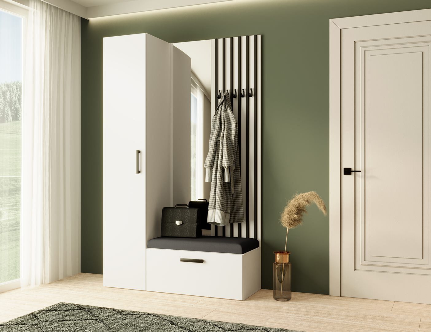Beautysofa Garderobenschrank mit großem Spiegel und günstig online kaufen