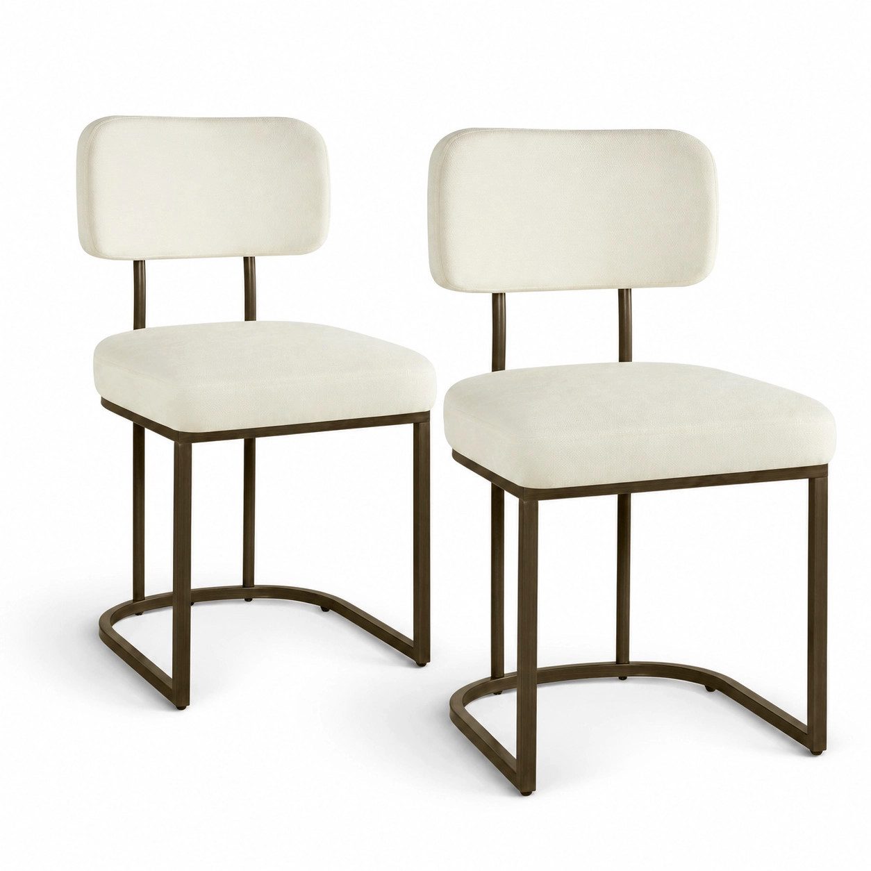 CHITA Esszimmerstuhl 2er Set Chenille, OEKO-TEX, Esszimmerstuhl, Bürostuhl, Küchenstuhl (2er Set), ergonomisch mit Rückenlehne, Metallgestell