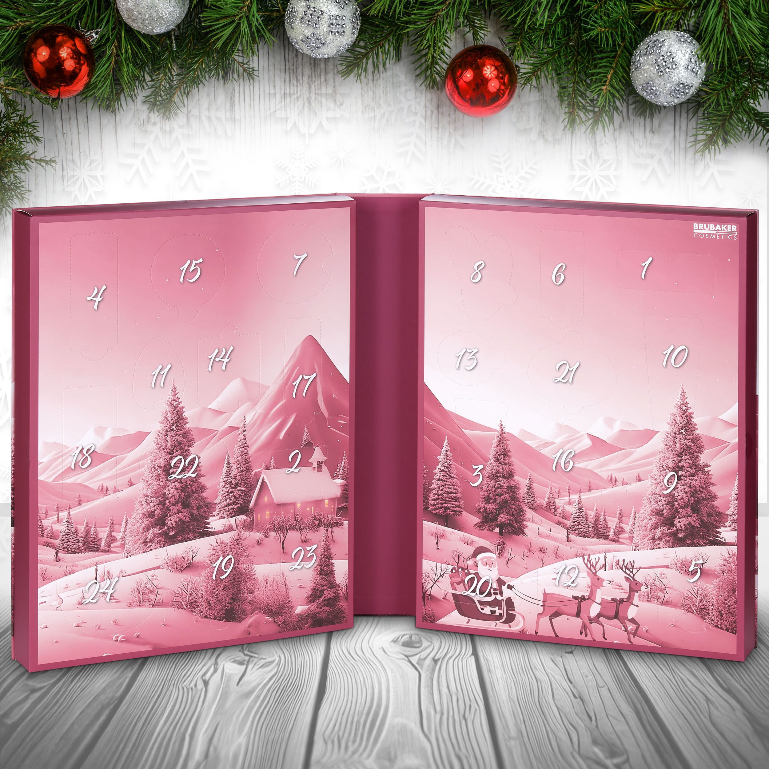 BRUBAKER Kosmetik-Adventskalender XXL Beauty Adventskalender 2025 - Weihnachtskalender zum Aufklappen (Groß - In Buch Form, 1-tlg), 24 Spa Überraschungen für Frauen und Mädchen - Wellness Kalender