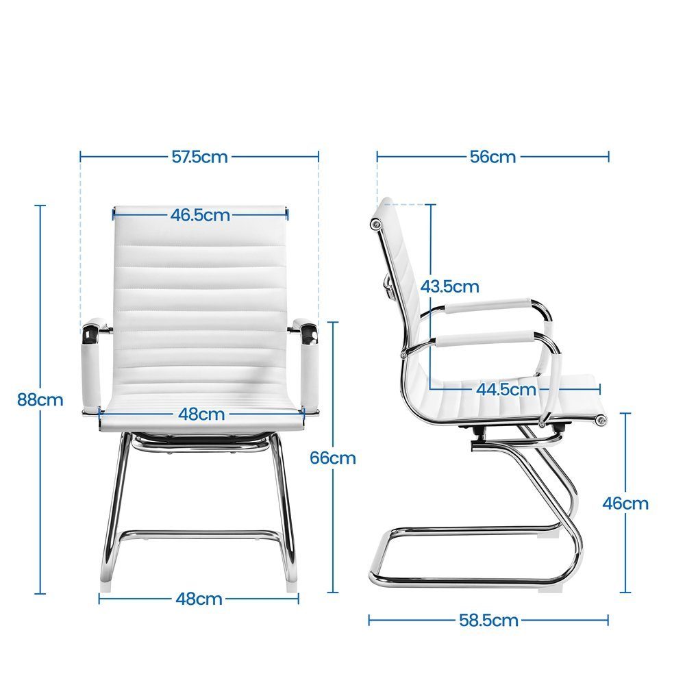 Yaheetech Esszimmerstuhl, Küchenstühle mit Hoher Rückenlehne und Armlehnen, Freischwinger