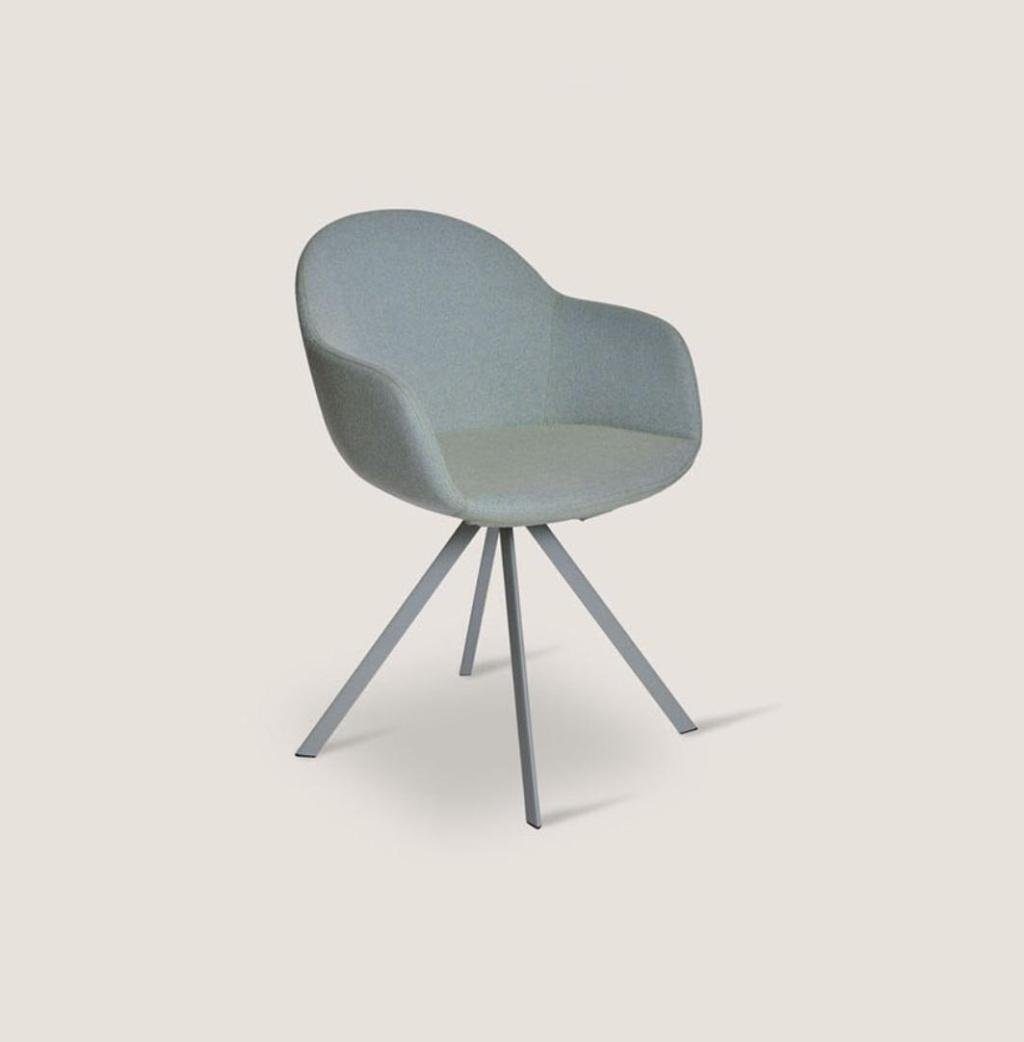 Stiler Textil Esszimmer St), Einsitzer Sessel Stuhl Made Luxus (1 Europa Polsterstuhl Grauer JVmoebel in