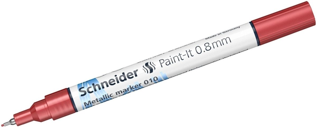 SCHNEIDER Permanentmarker Metallicmarker Paint-It 010 0,8mm red metallic (5 Stück)